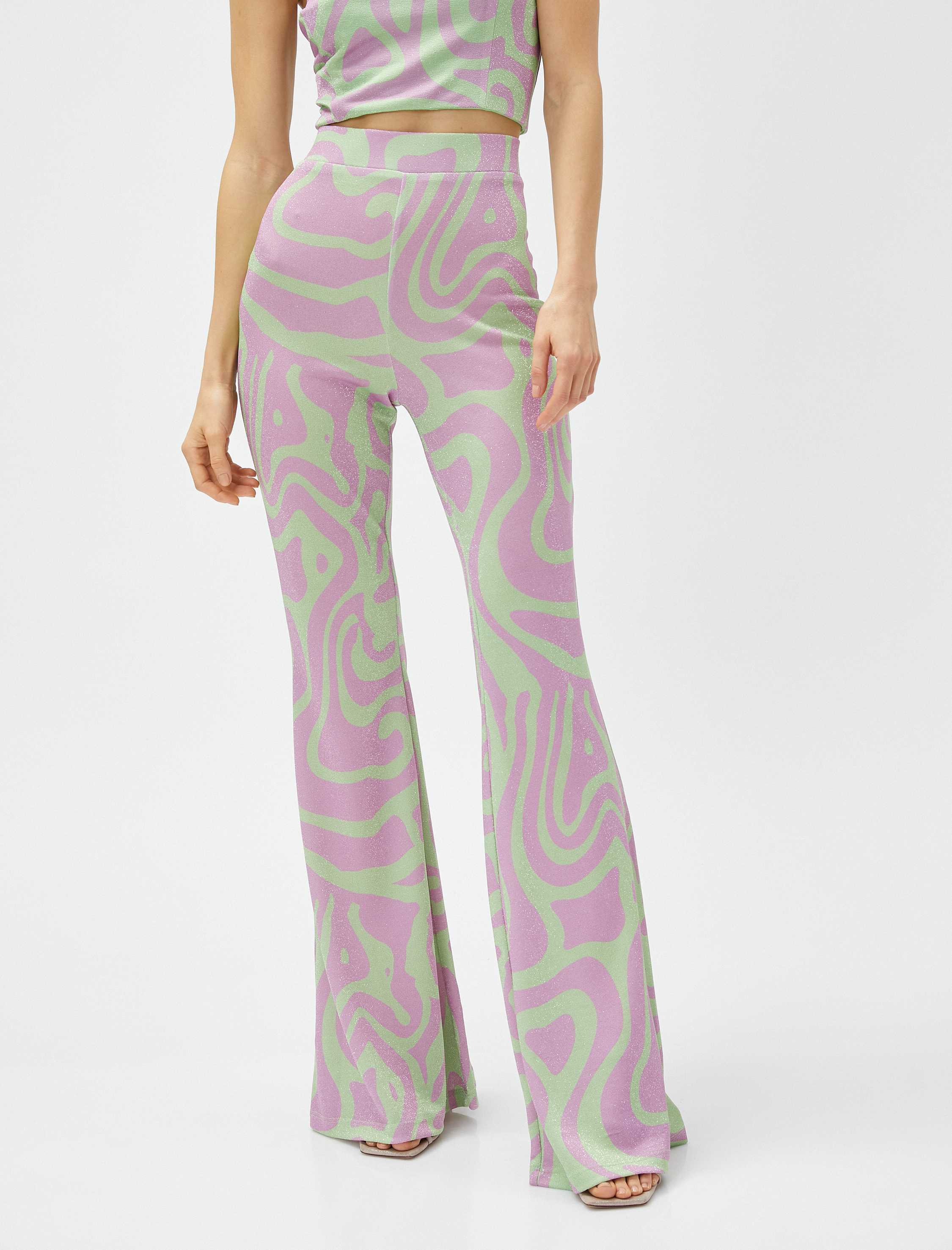   İspanyol Paça Abiye Pantolon Simli