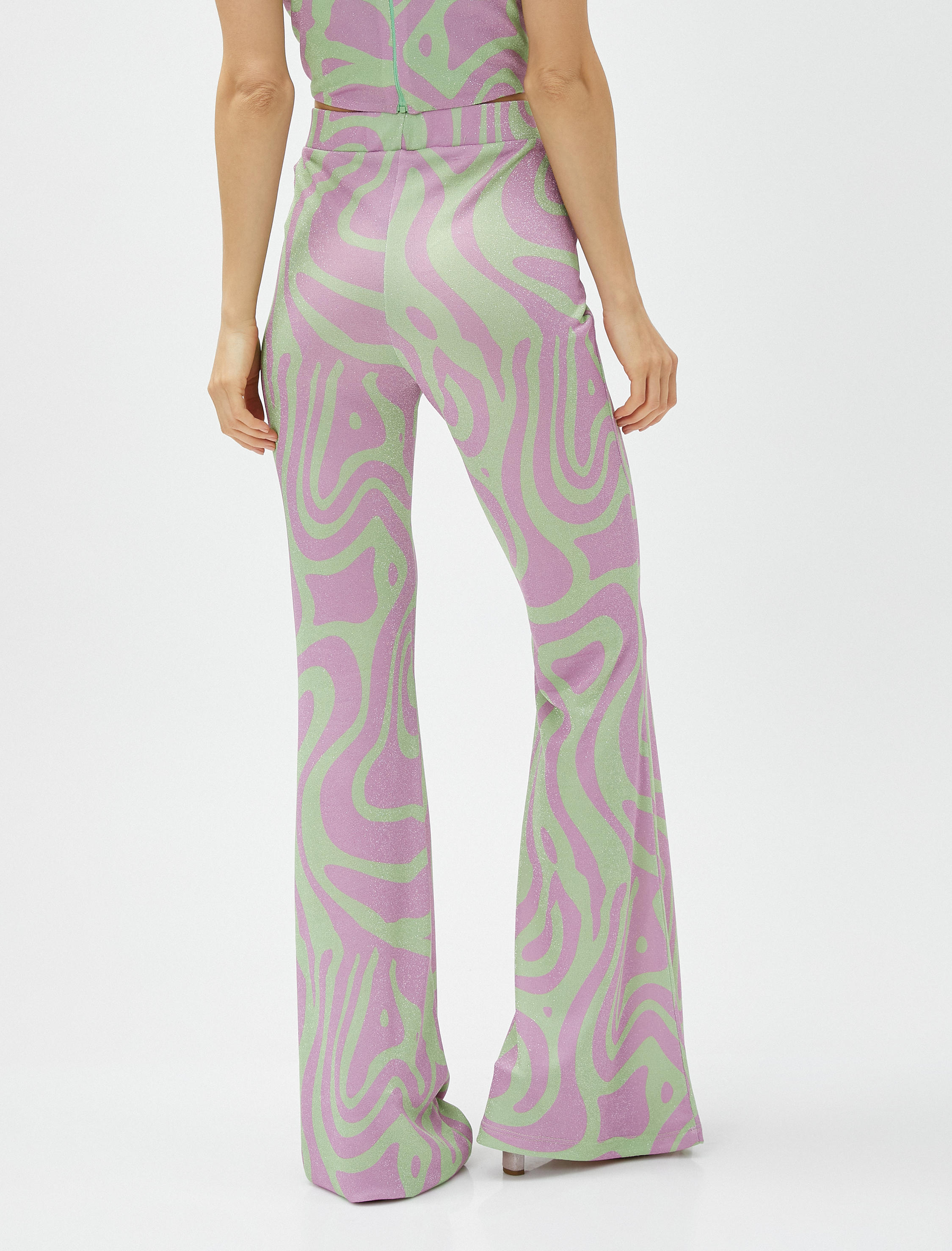   İspanyol Paça Abiye Pantolon Simli