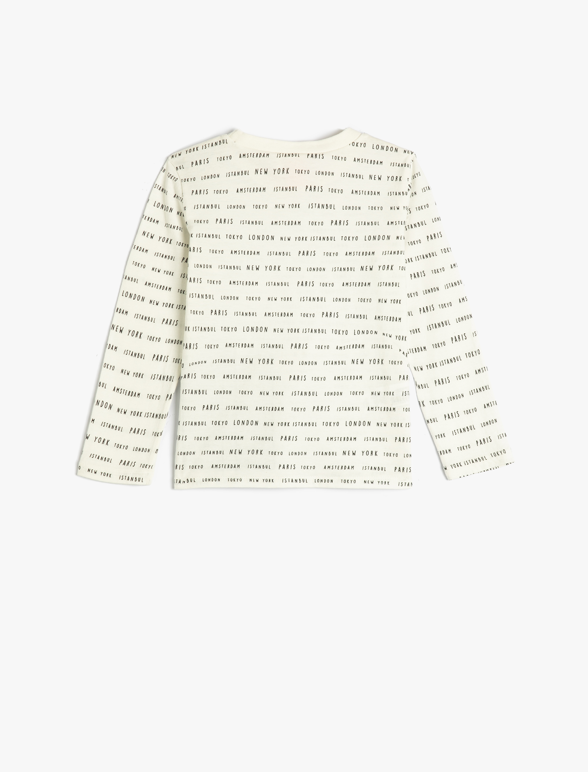  Erkek Bebek Tişört Uzun Kollu Bisiklet Yaka Baskılı Cep Detaylı Pamuklu