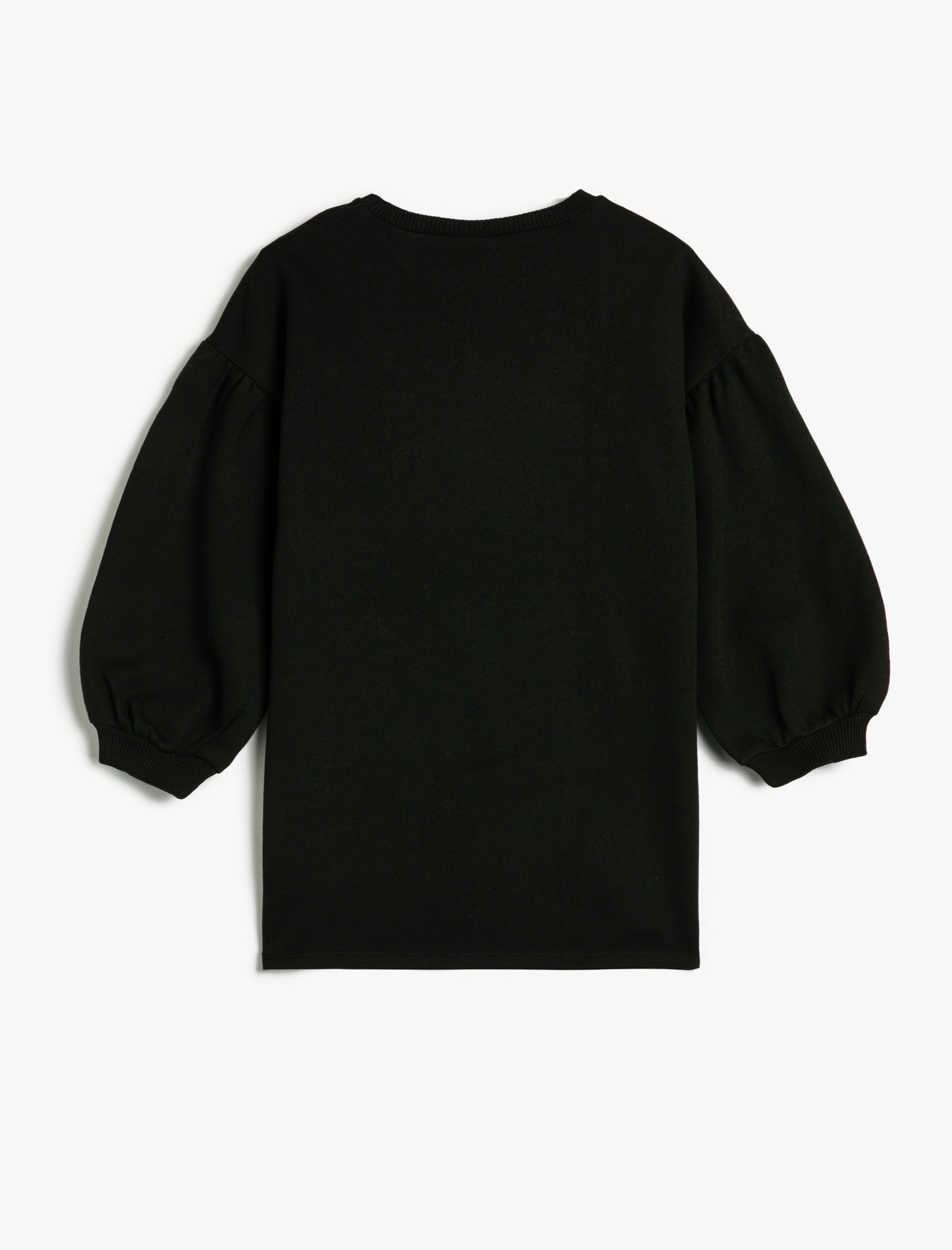  Kız Çocuk Minnie Mouse Sweat Elbise Lisanslı Uzun Balon Kollu Bisiklet Yaka Şardonlu