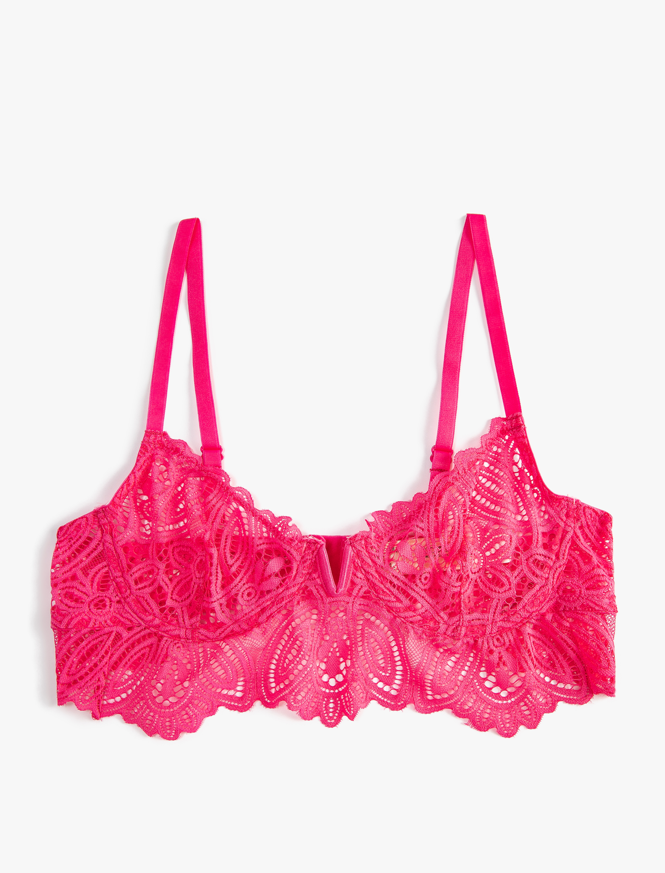   Dantelli Bralet Sütyen Balenli Dolgusuz Desteksiz