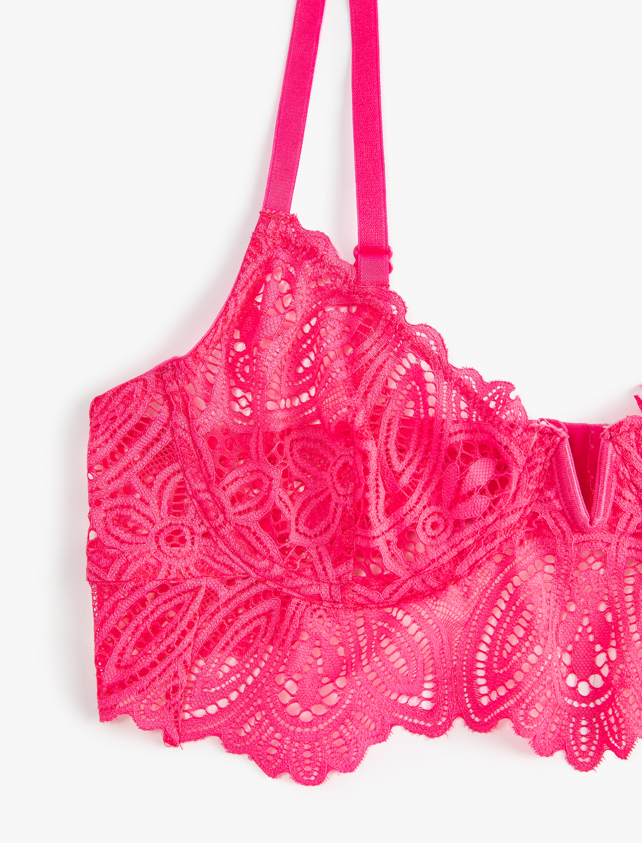   Dantelli Bralet Sütyen Balenli Dolgusuz Desteksiz