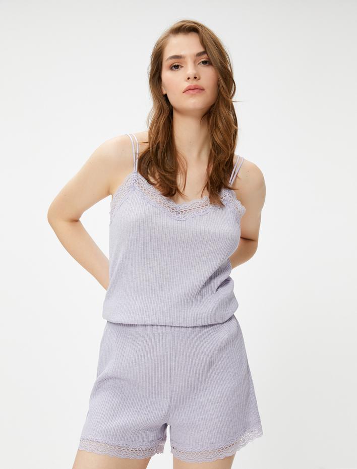  Şort Pijama Altı Dantel Detaylı