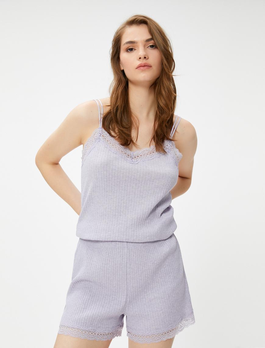   Şort Pijama Altı Dantel Detaylı