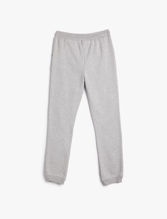 Erkek Çocuk Jogger Eşofman Altı Cepli Beli Bağlamalı Baskı Detaylı