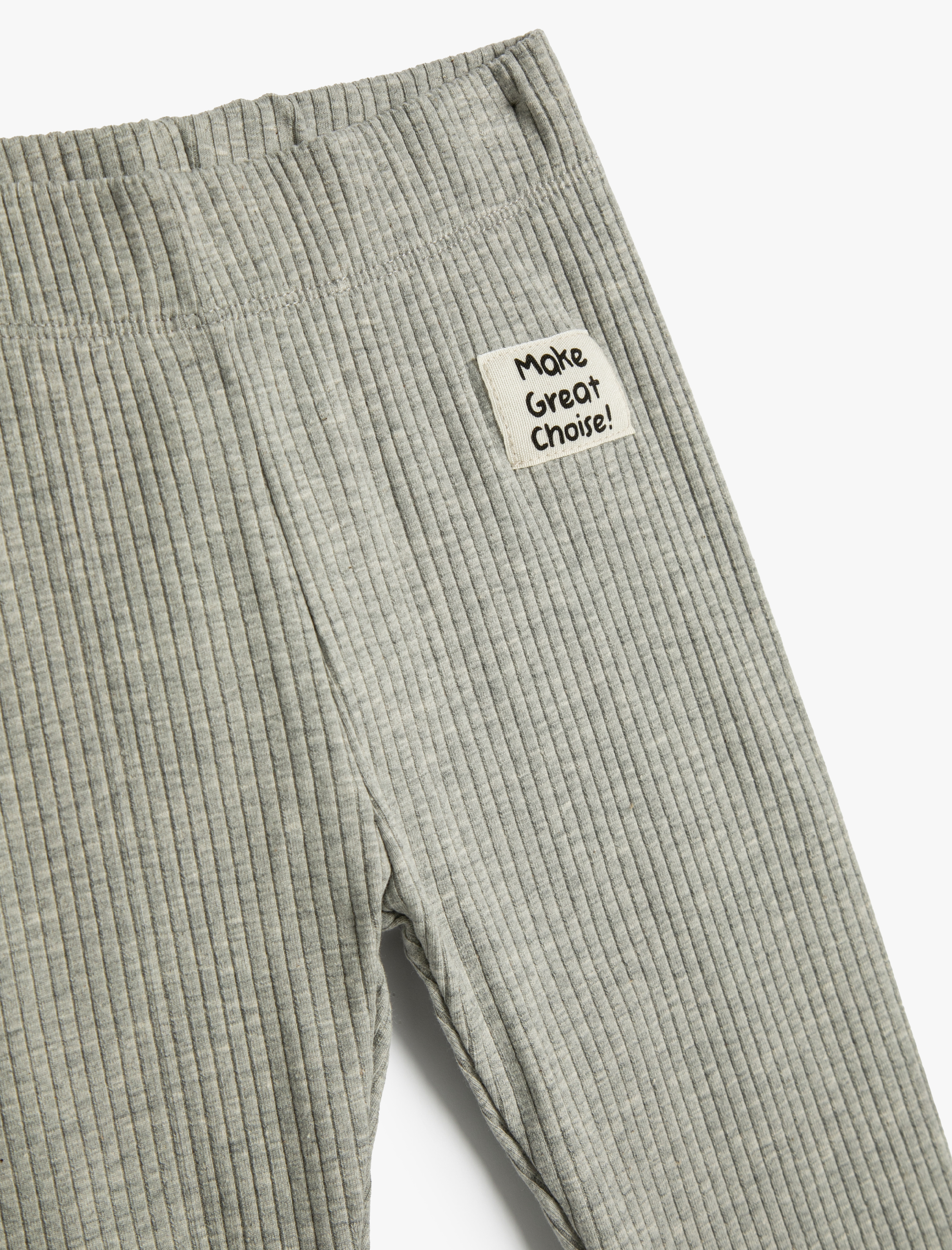  Kız Çocuk Basic Tayt Fitilli Pamuklu Beli Lastikli