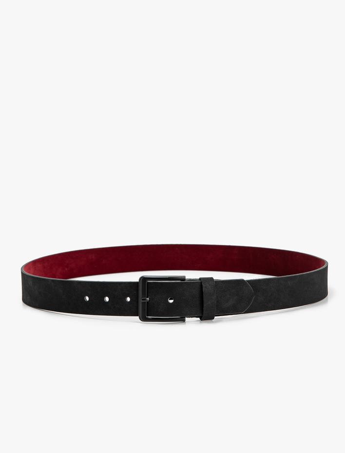 Erkek Kemer Deri Görünümlü Toka Detaylı