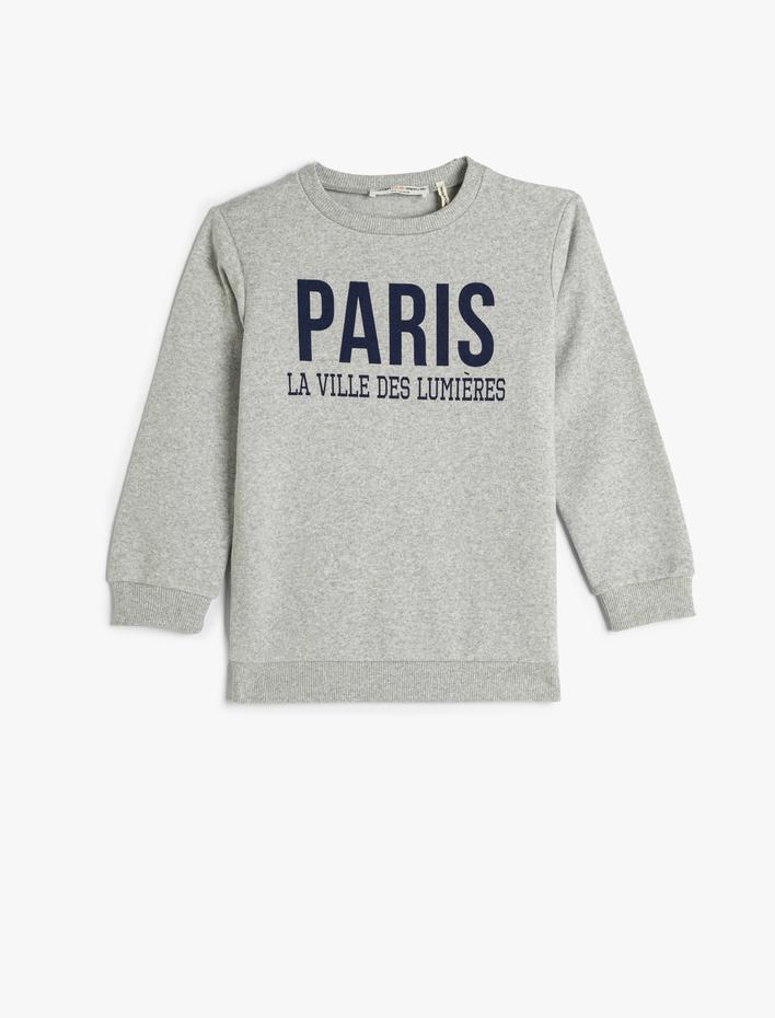 Erkek Çocuk Sweatshirt Uzun Kollu Bisiklet Yaka Baskılı