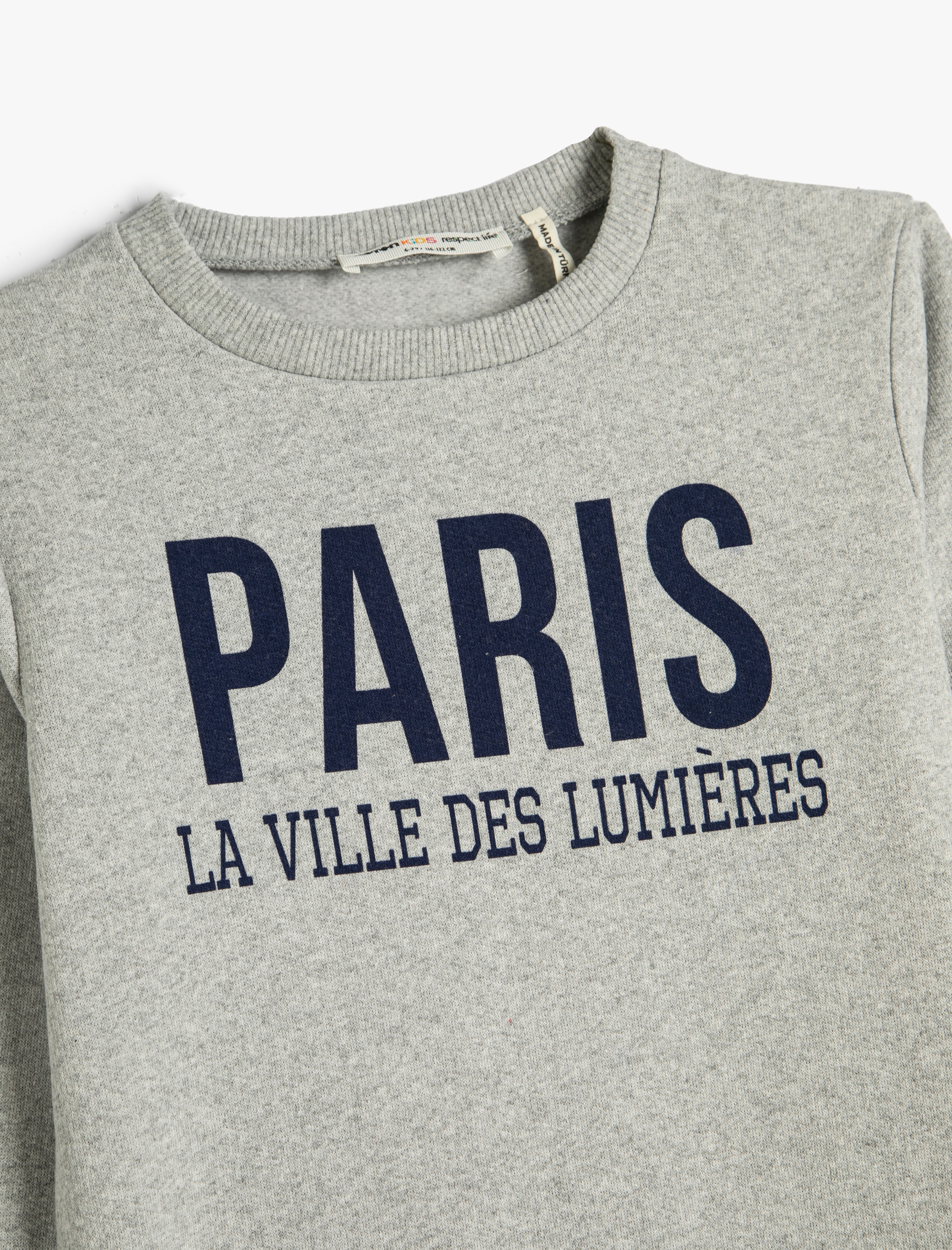  Erkek Çocuk Sweatshirt Uzun Kollu Bisiklet Yaka Baskılı