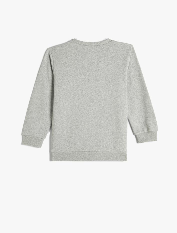 Erkek Çocuk Sweatshirt Uzun Kollu Bisiklet Yaka Baskılı