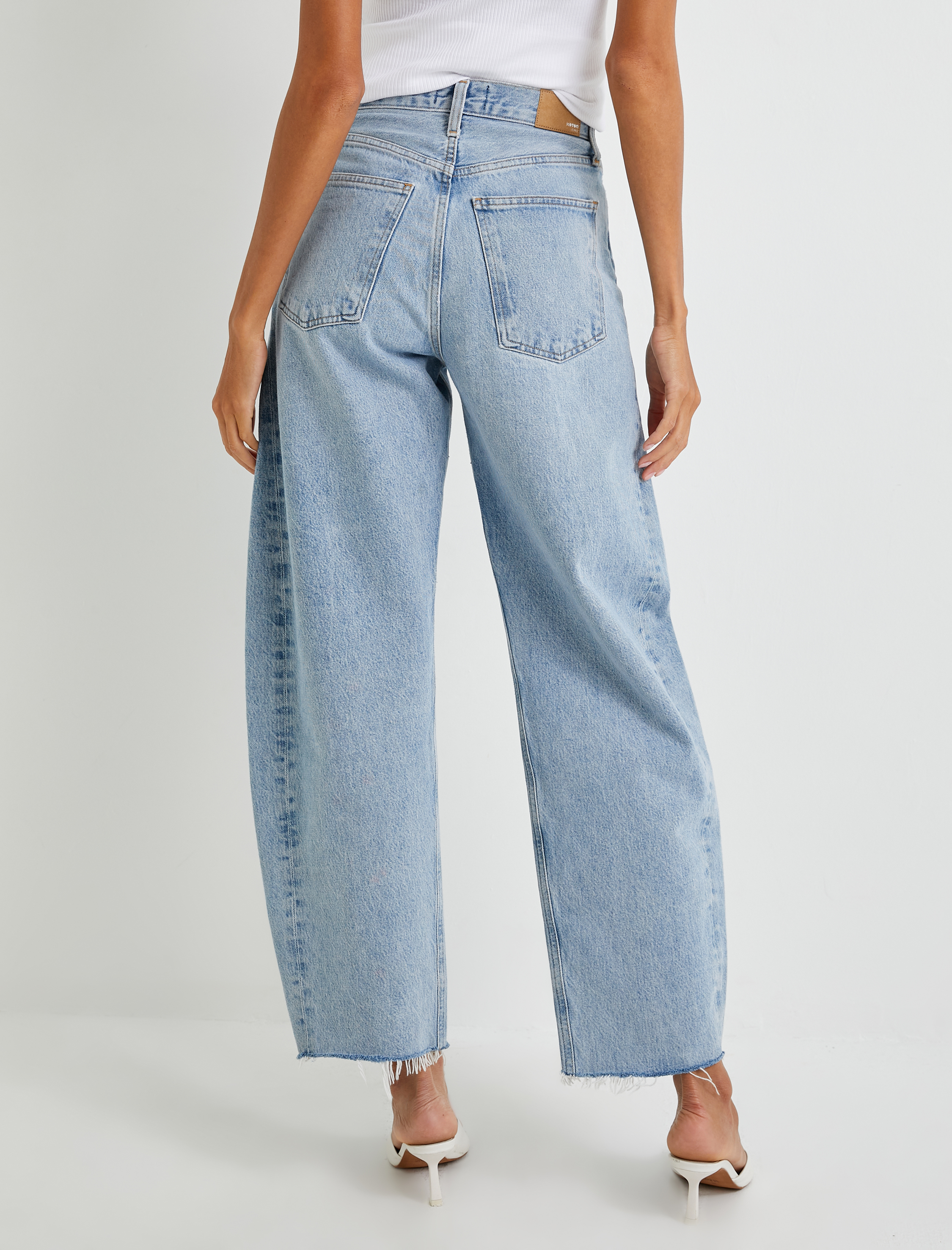   Barrel Fit Kot Pantolon Yüksek Bel Rahat Kalıp - Barrel Fit Jean