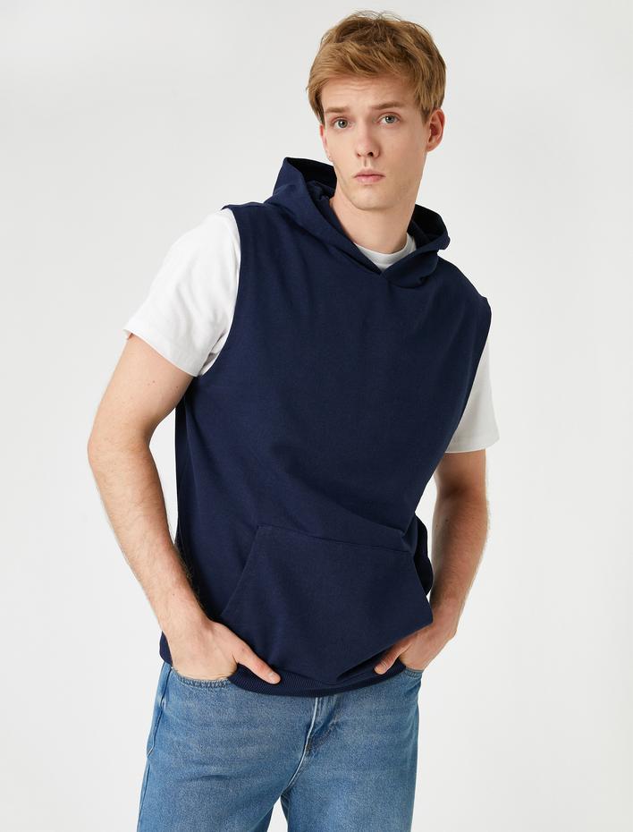  Kapşonlu Kolsuz Sweatshirt