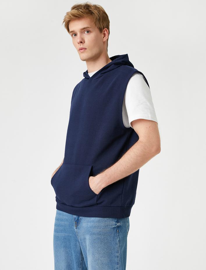  Kapşonlu Kolsuz Sweatshirt