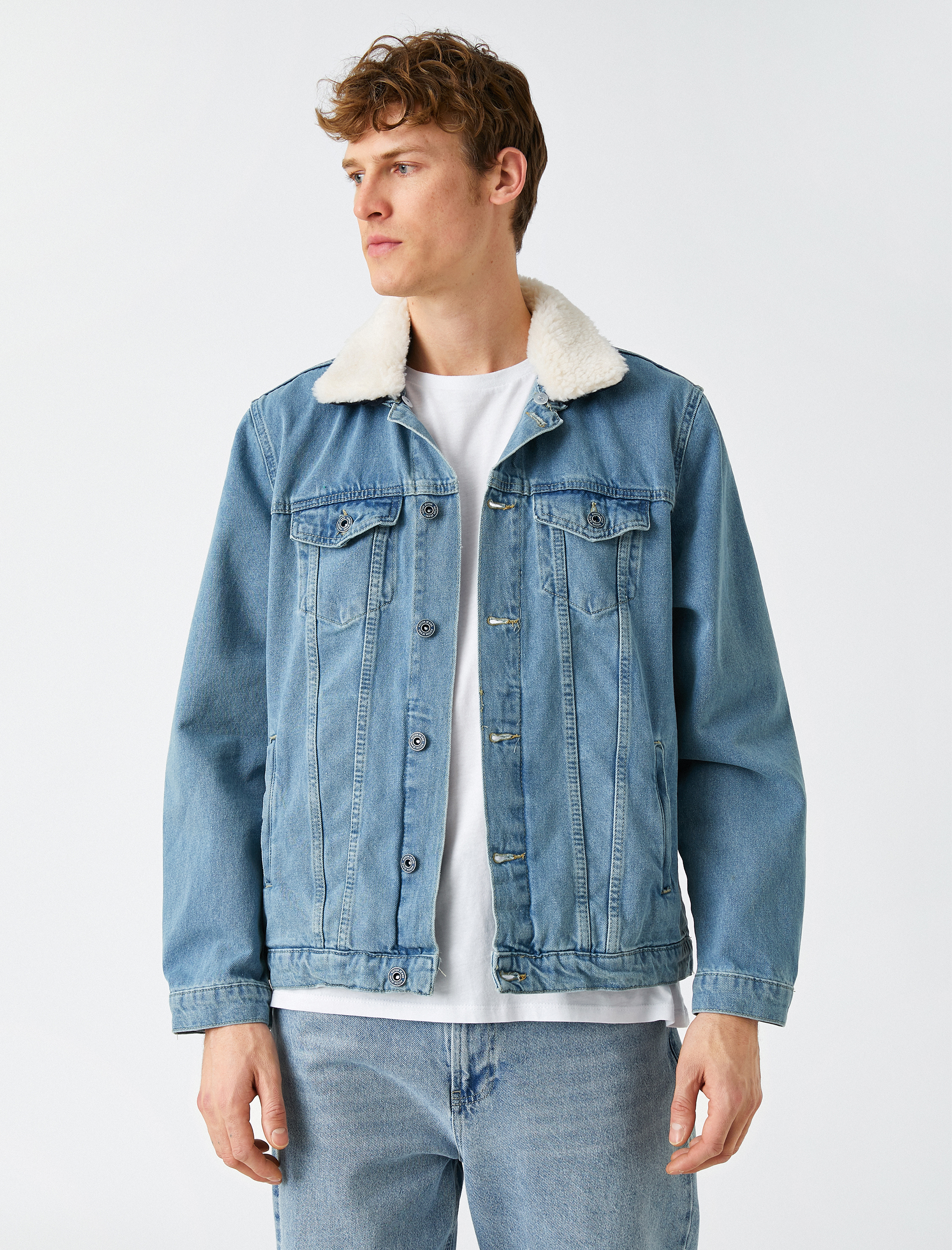   Suni Kürk Yakalı Kot Mont