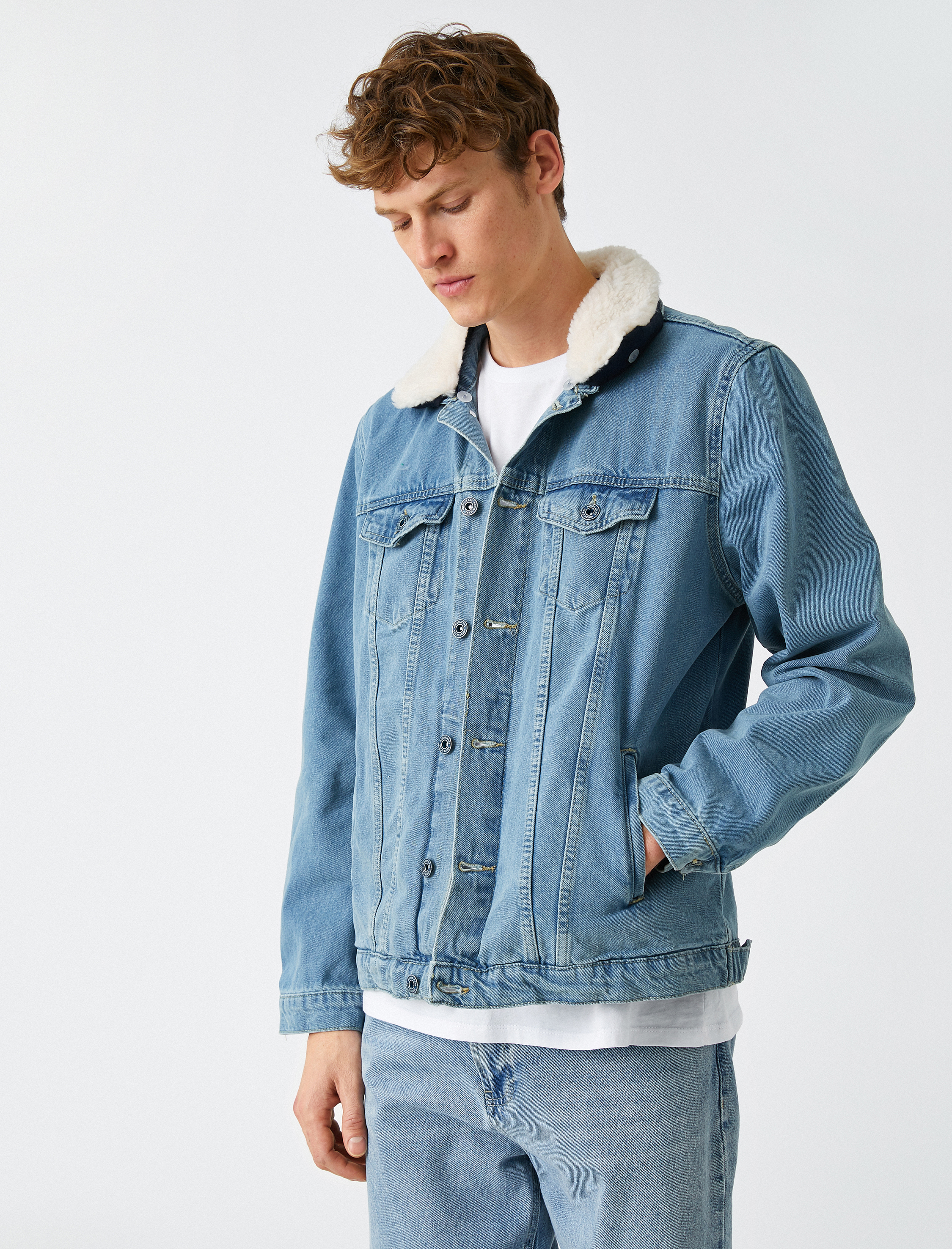   Suni Kürk Yakalı Kot Mont