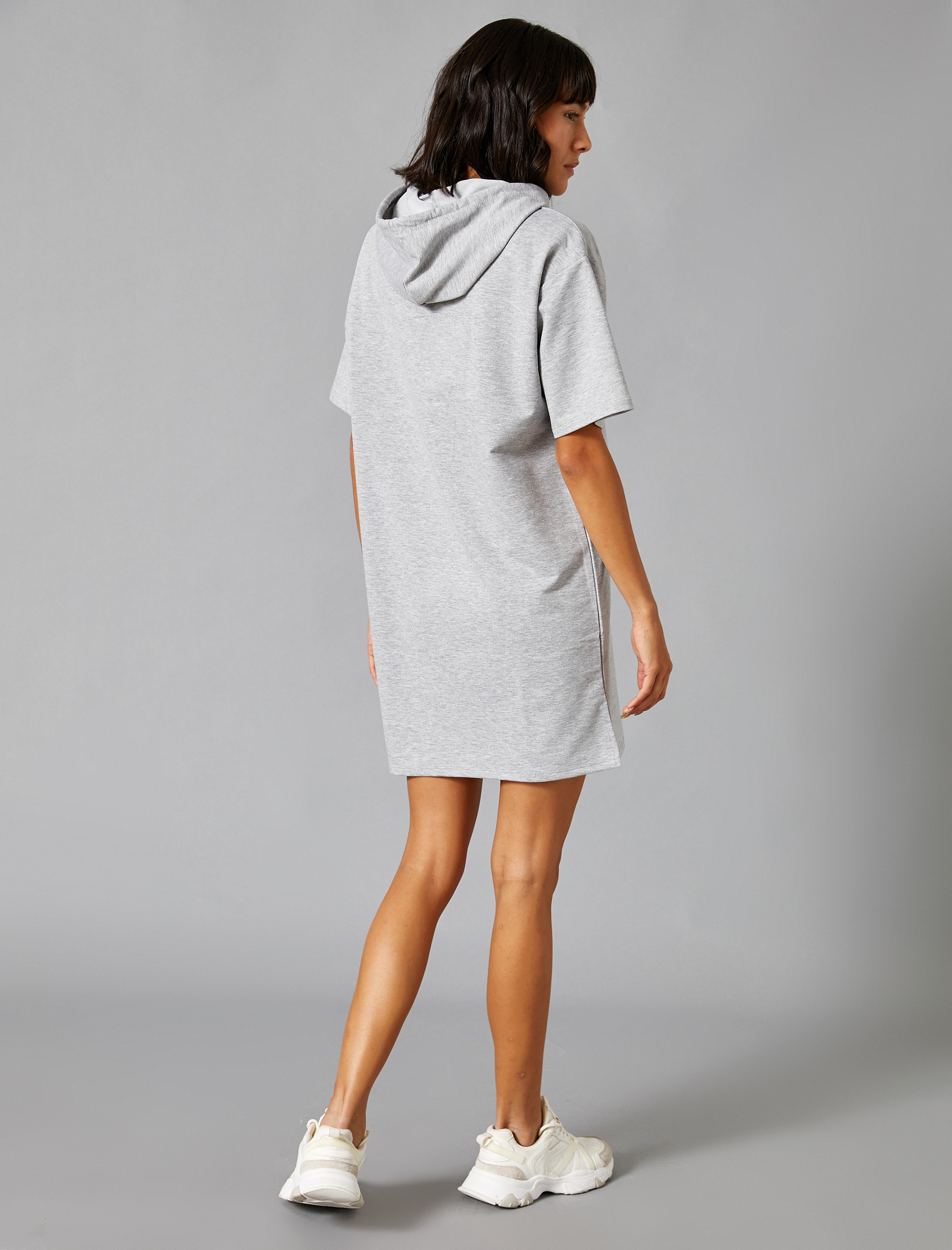   Kapüşonlu Sweatshirt Kısa Kollu Baskılı