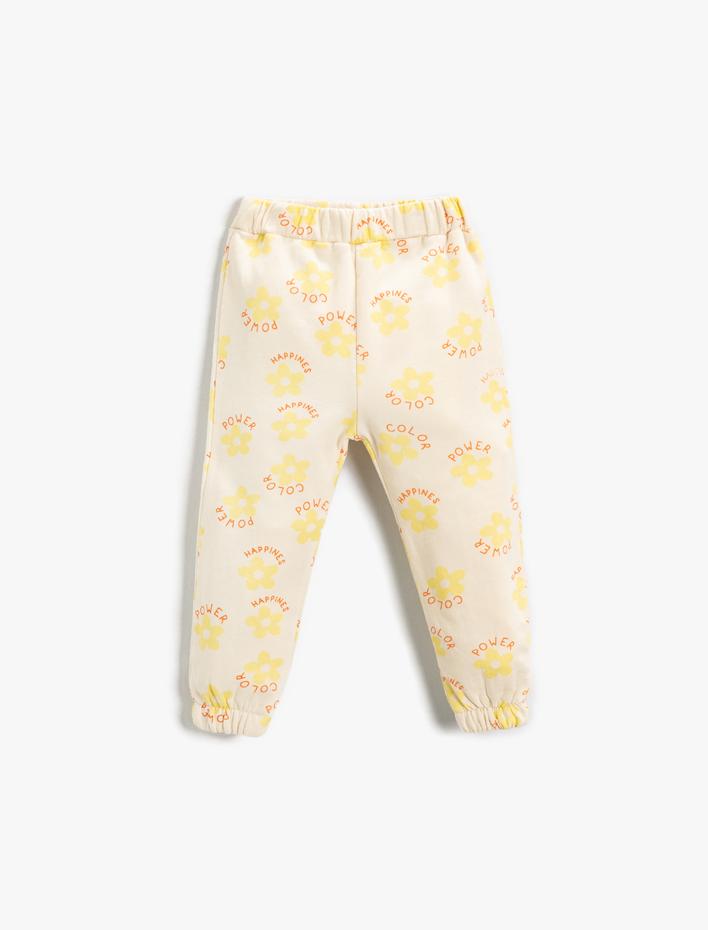 Kız Bebek Baskılı Jogger Eşofman Altı Pamuklu