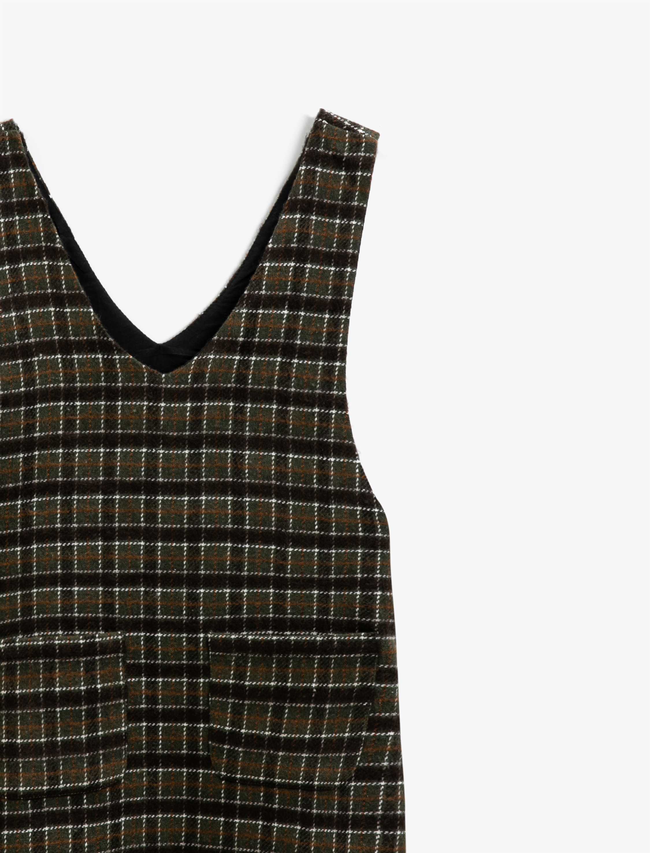  Kız Çocuk Tüvit Jile Elbise Cep Detaylı