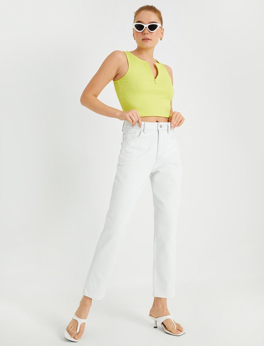   Mom Fit Kot Pantolon - Mom Jean