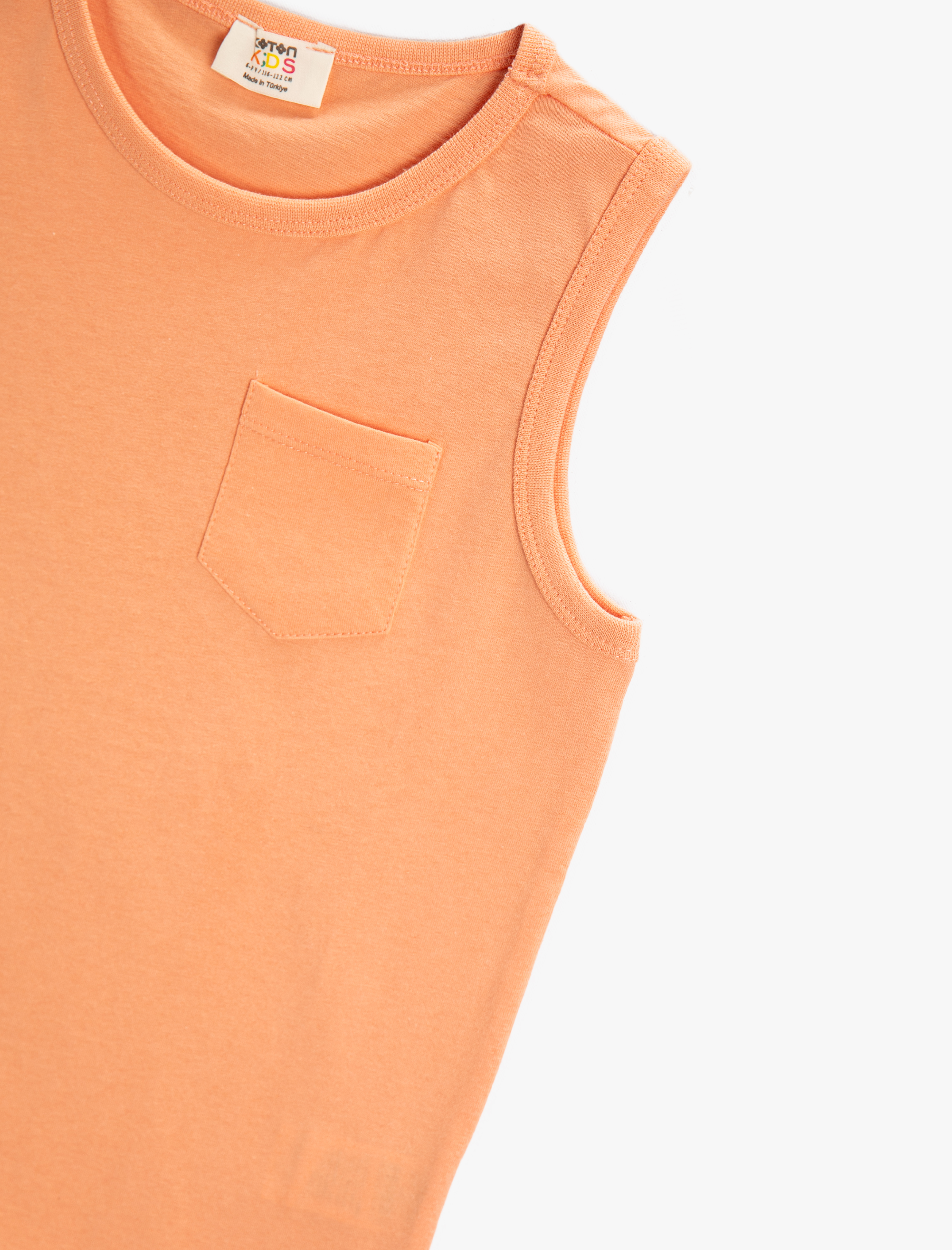 Erkek Çocuk Cep Detaylı Bisiklet Yaka Atlet Pamuklu