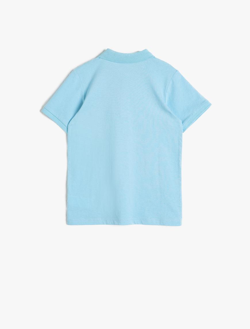 Erkek Çocuk Polo Yaka Pamuklu Düğmeli Kısa Kollu Tişört