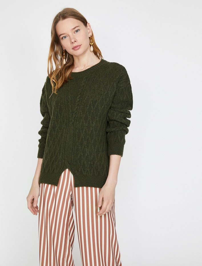  Örgülü Triko Kazak