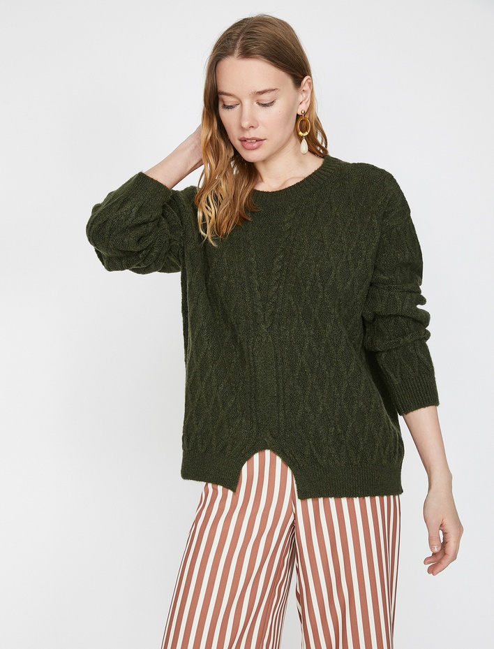  Örgülü Triko Kazak