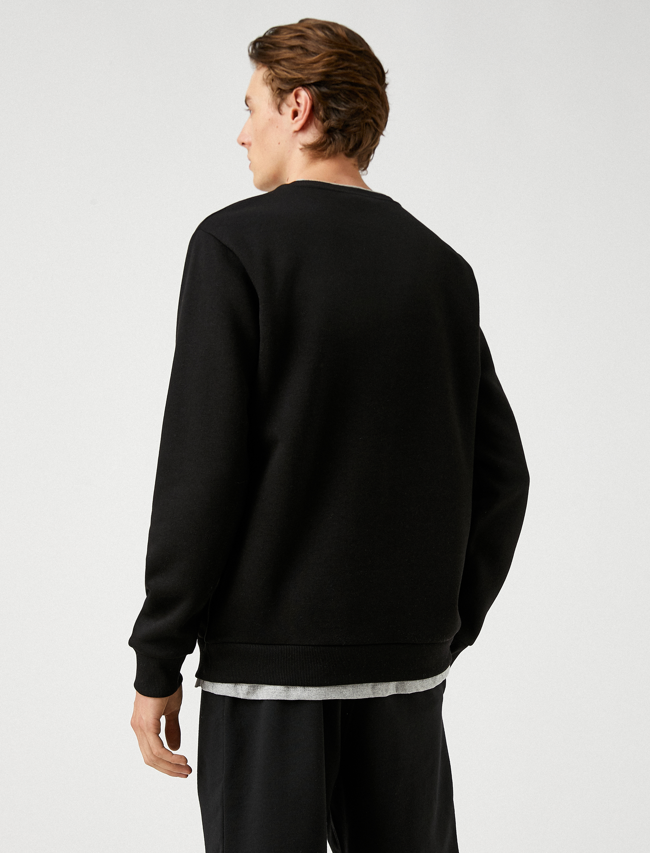   Basic Sweatshirt Şardonlu Bisiklet Yaka