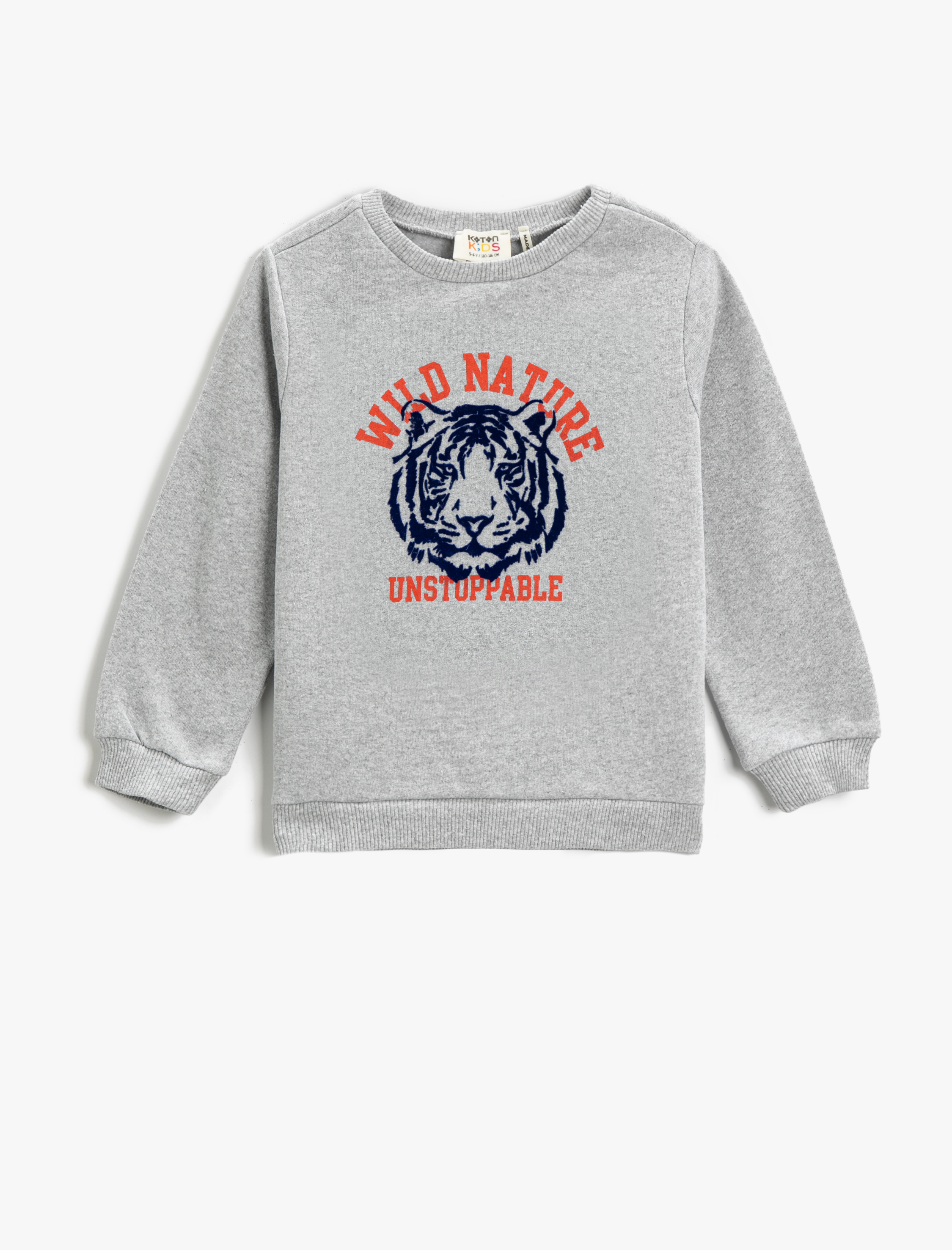  Erkek Çocuk Sweatshirt Uzun Kollu Baskılı Bisiklet Yaka