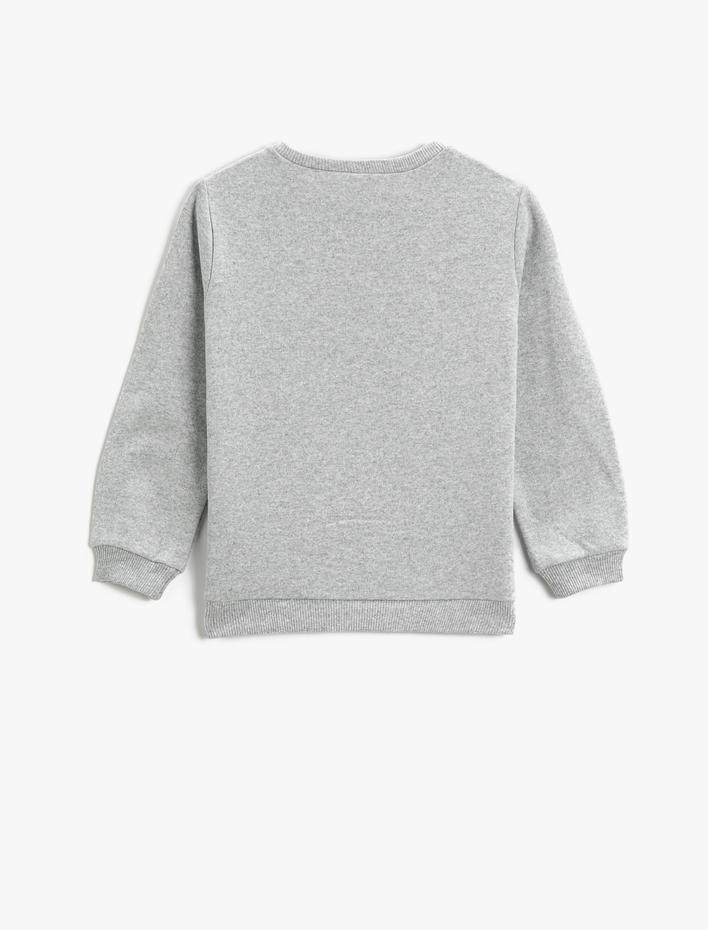 Erkek Çocuk Sweatshirt Uzun Kollu Baskılı Bisiklet Yaka