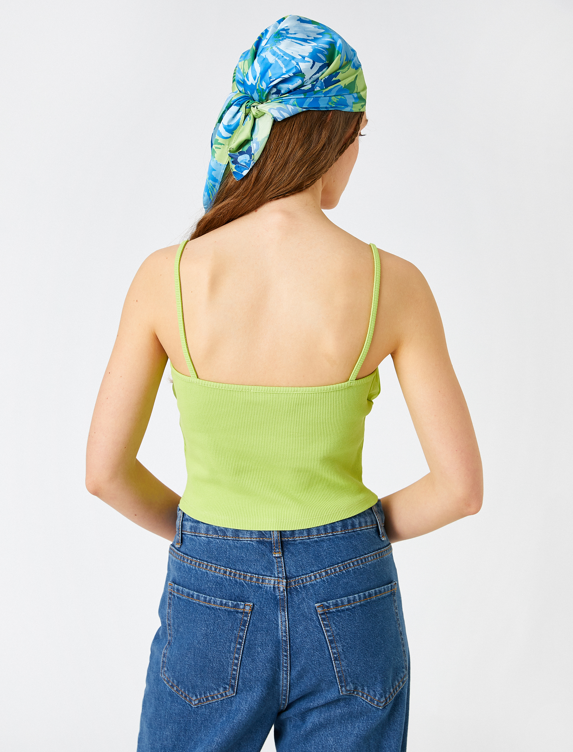   Crop Atlet İnce Askılı Büzgülü