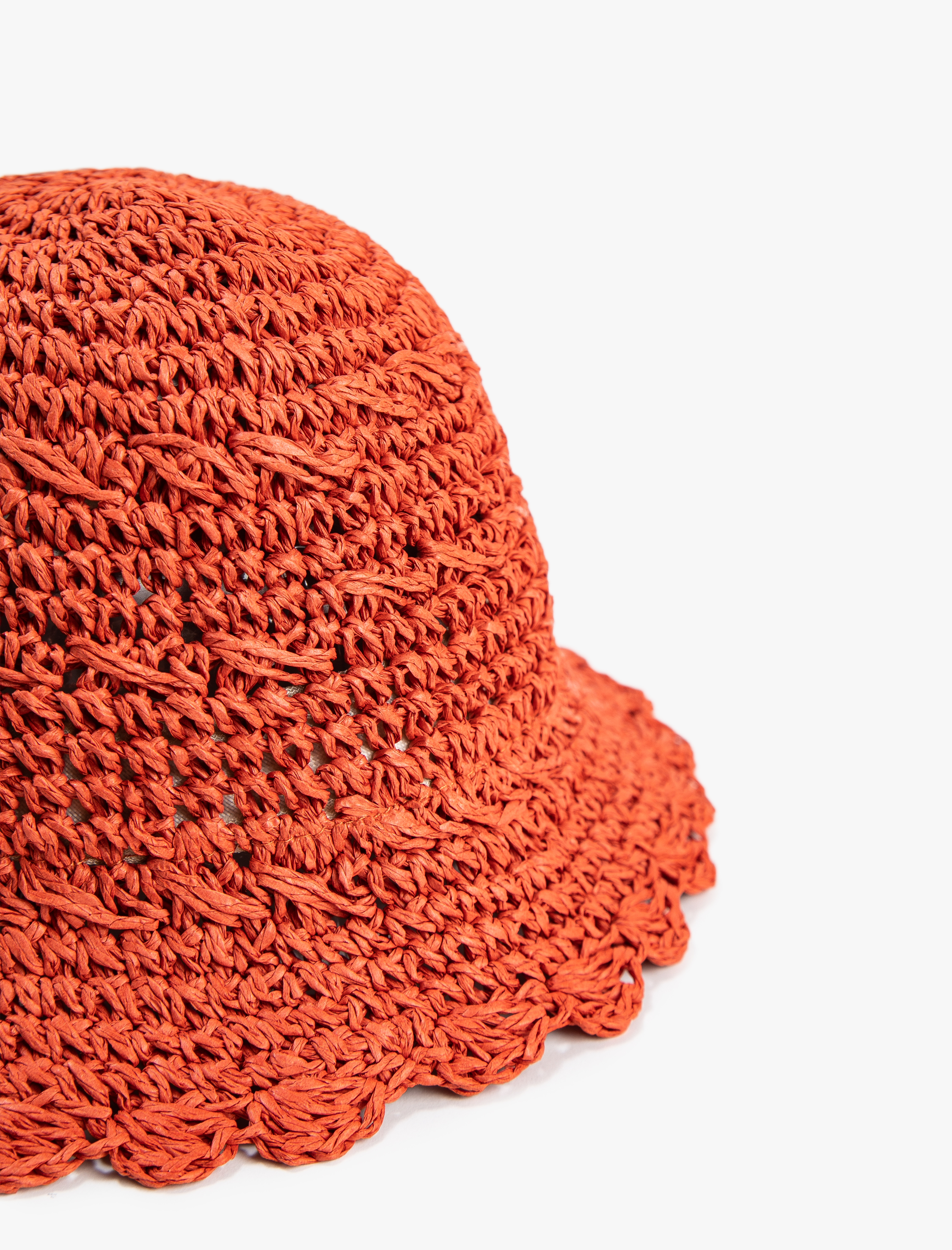  Kız Çocuk Hasır Örme Bucket Şapka