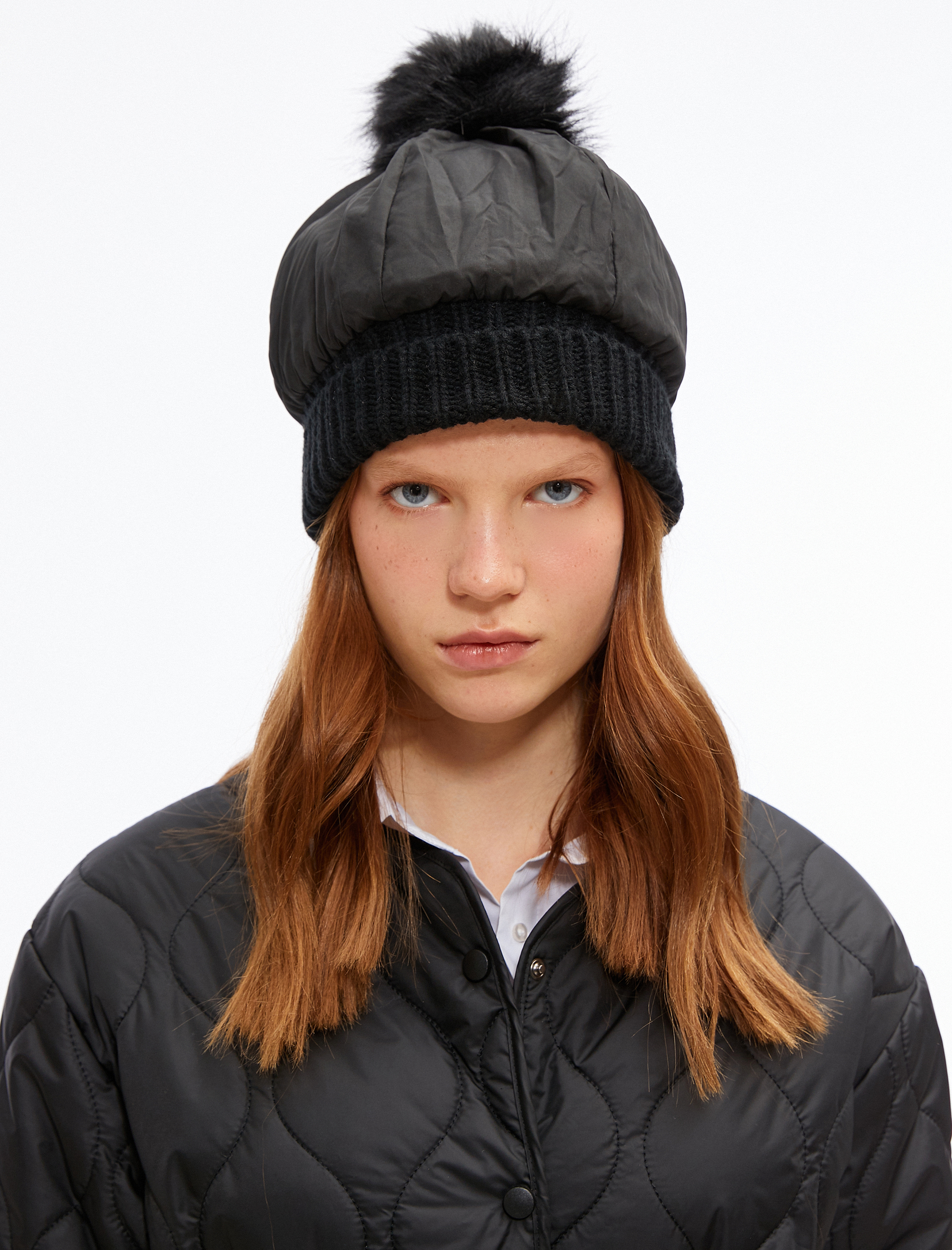  Kadın Ponponlu Şişme Bere Ribanalı