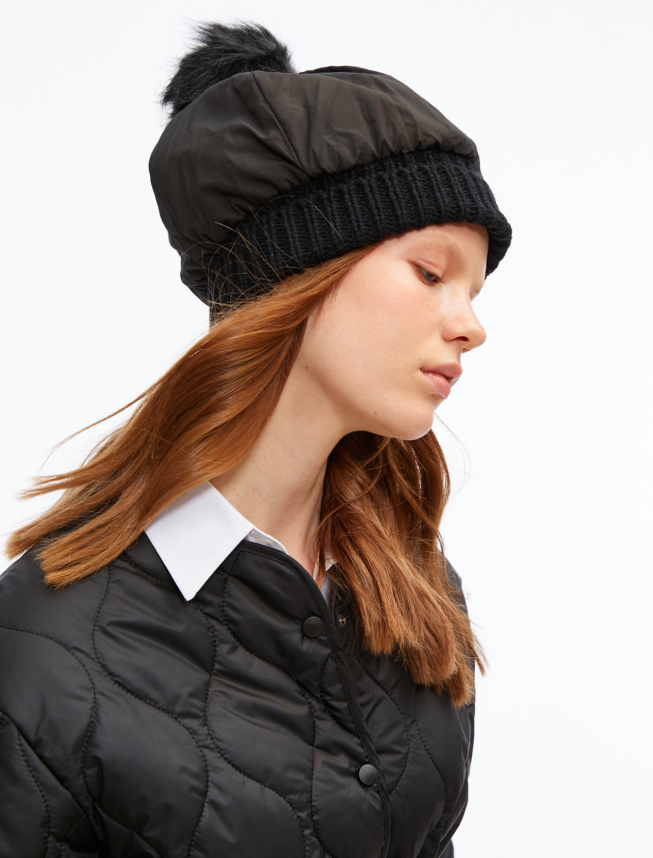  Kadın Ponponlu Şişme Bere Ribanalı