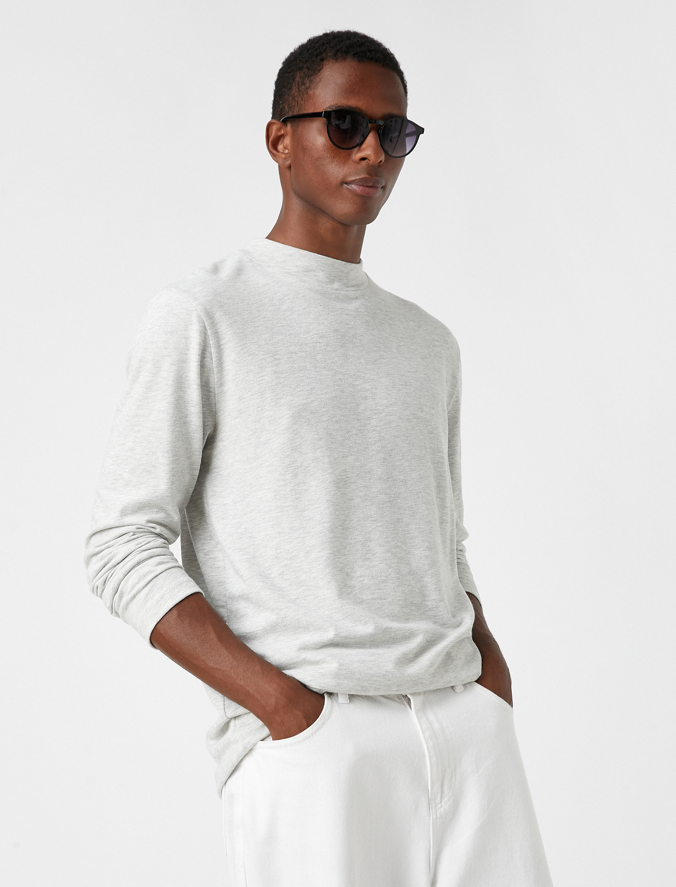   Uzun Kollu Tişört Bisiklet Yaka