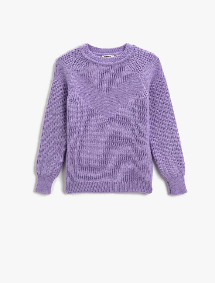 Kız Çocuk Basic Fitilli Triko Kazak