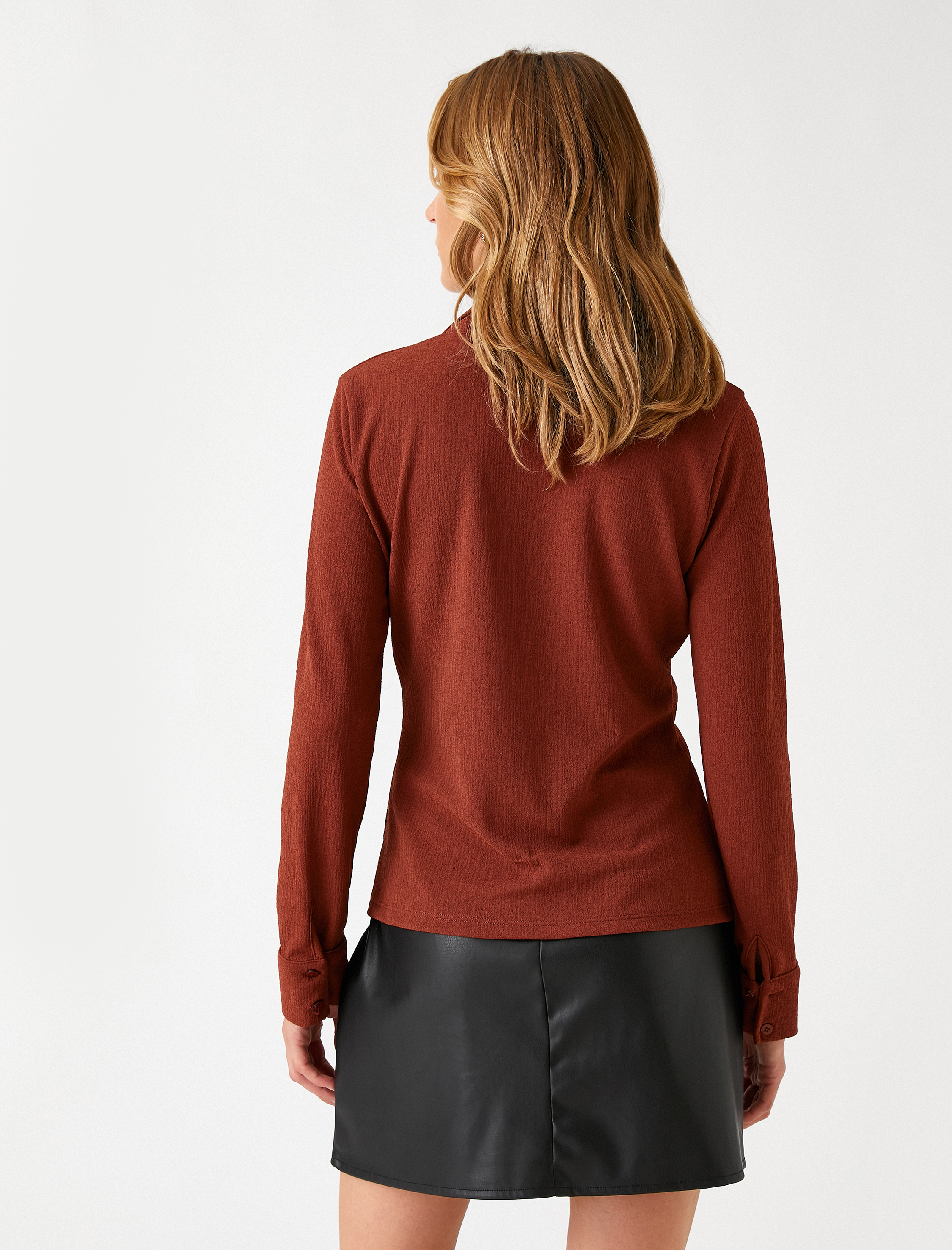   Büzgü Detaylı Gömlek Uzun Kollu