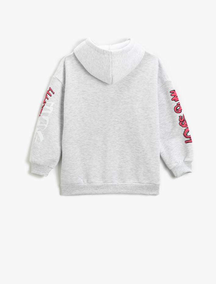 Kız Çocuk Minnie Mouse Baskılı Lisanslı Kapüşonlu Sweatshirt