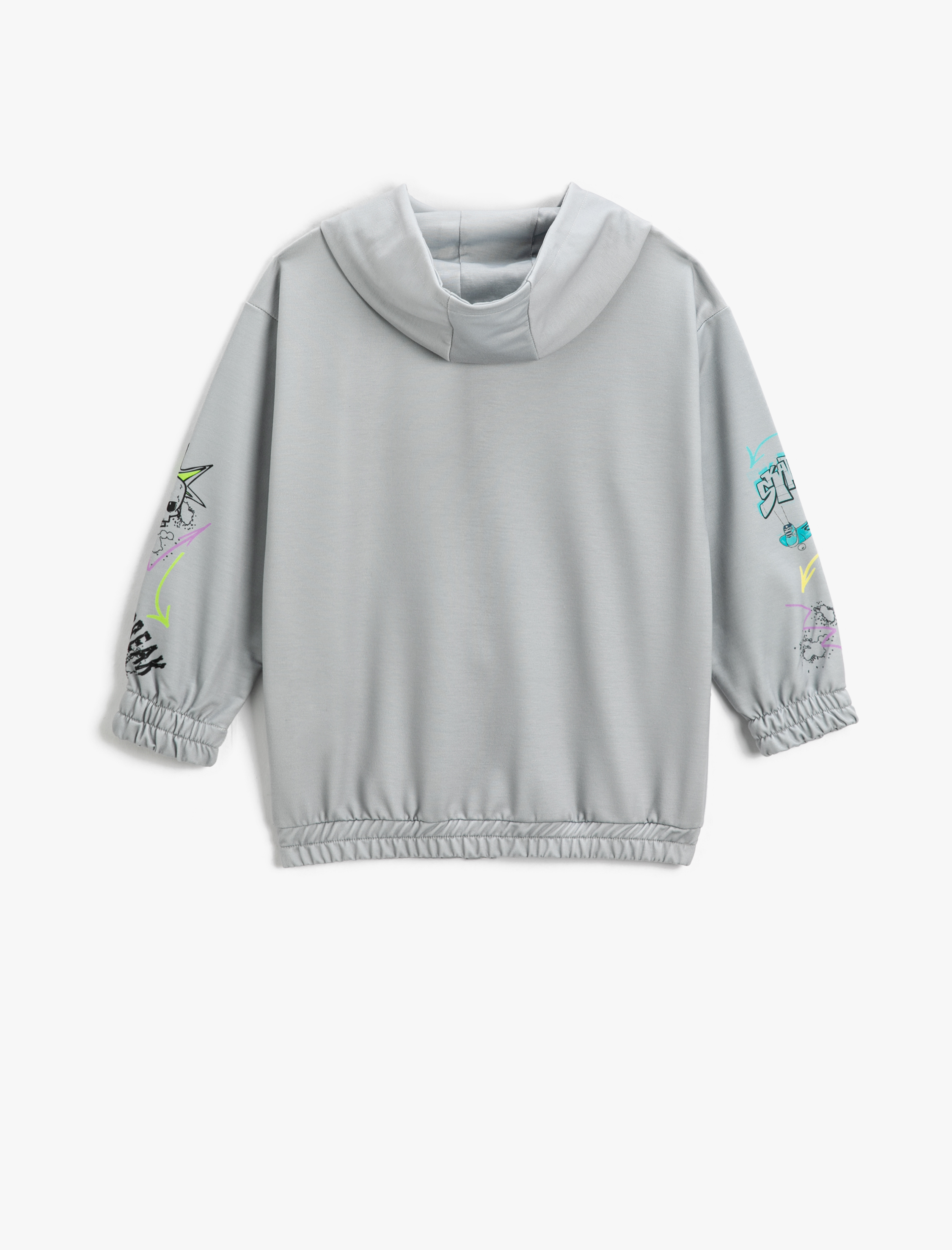  Erkek Çocuk Fermuarlı Kapüşonlu Sweatshirt Baskılı