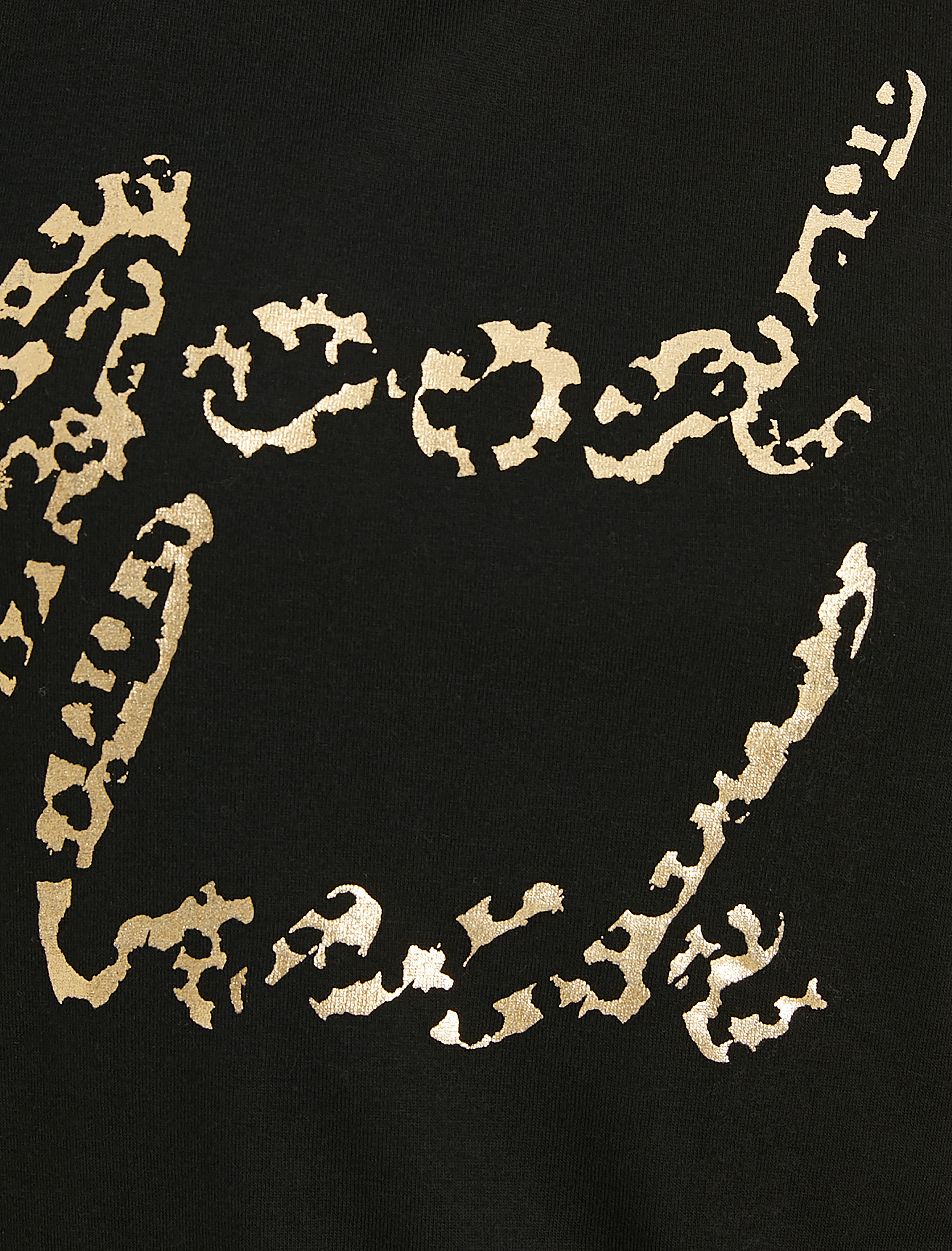   Leopar Slogan Baskı Detaylı Geniş Kalıp Bisiklet Yaka Tişört