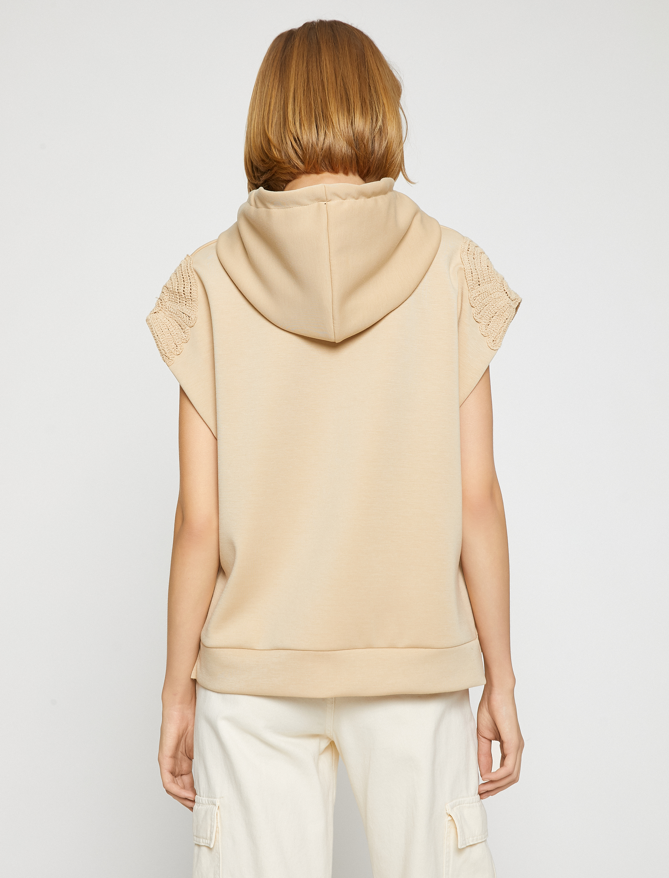   Kapüşonlu Sweatshirt Kısa Kollu