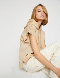 Kapüşonlu Sweatshirt Kısa Kollu