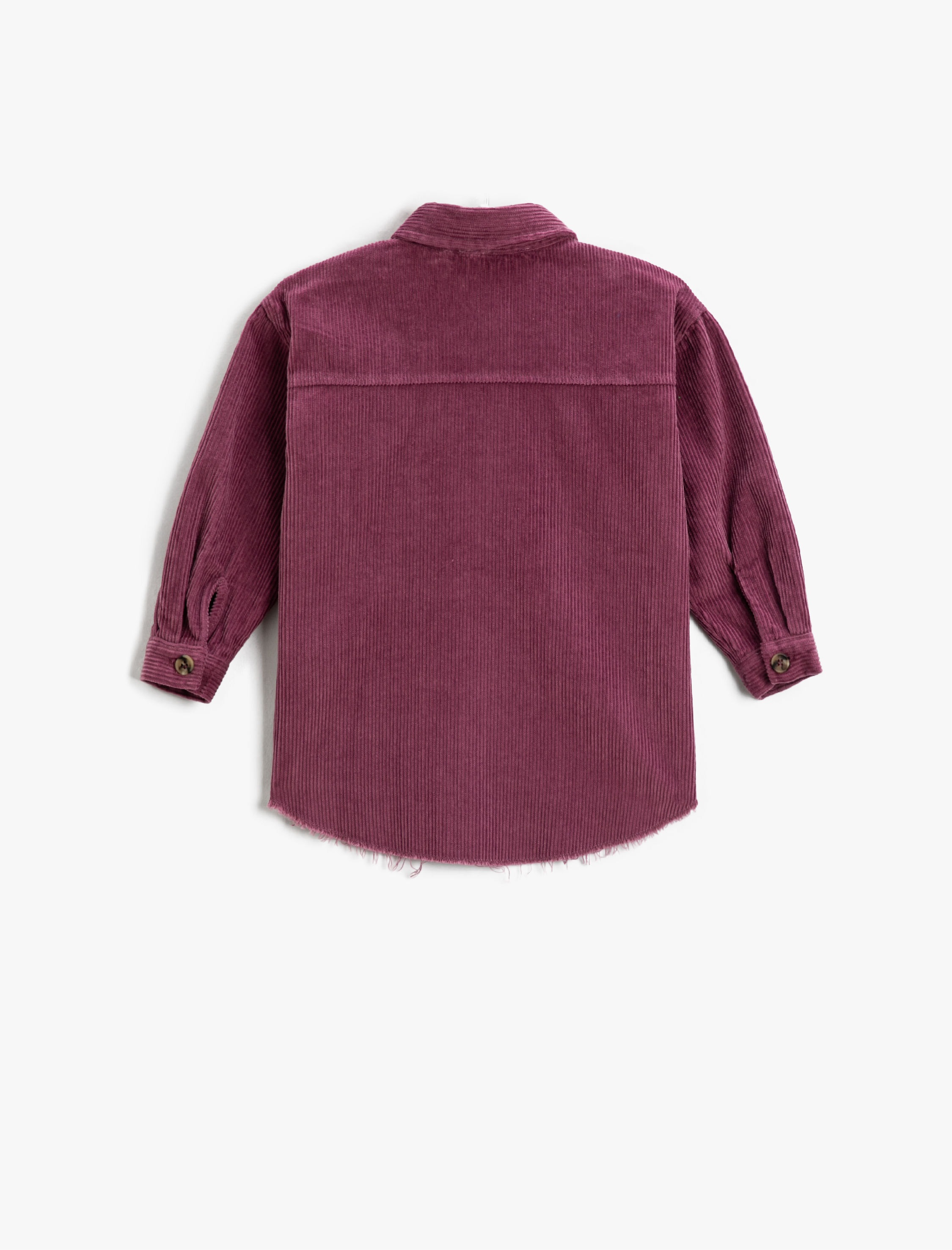  Kız Çocuk Oversize Gömlek Fitilli Kadife Cepli