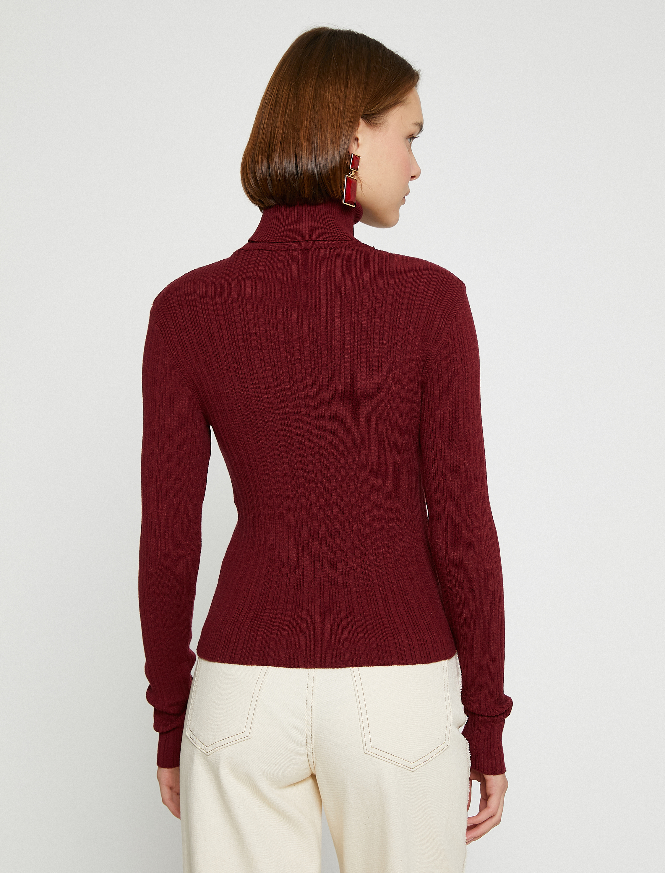   Ribanalı Boğazlı Kazak Triko