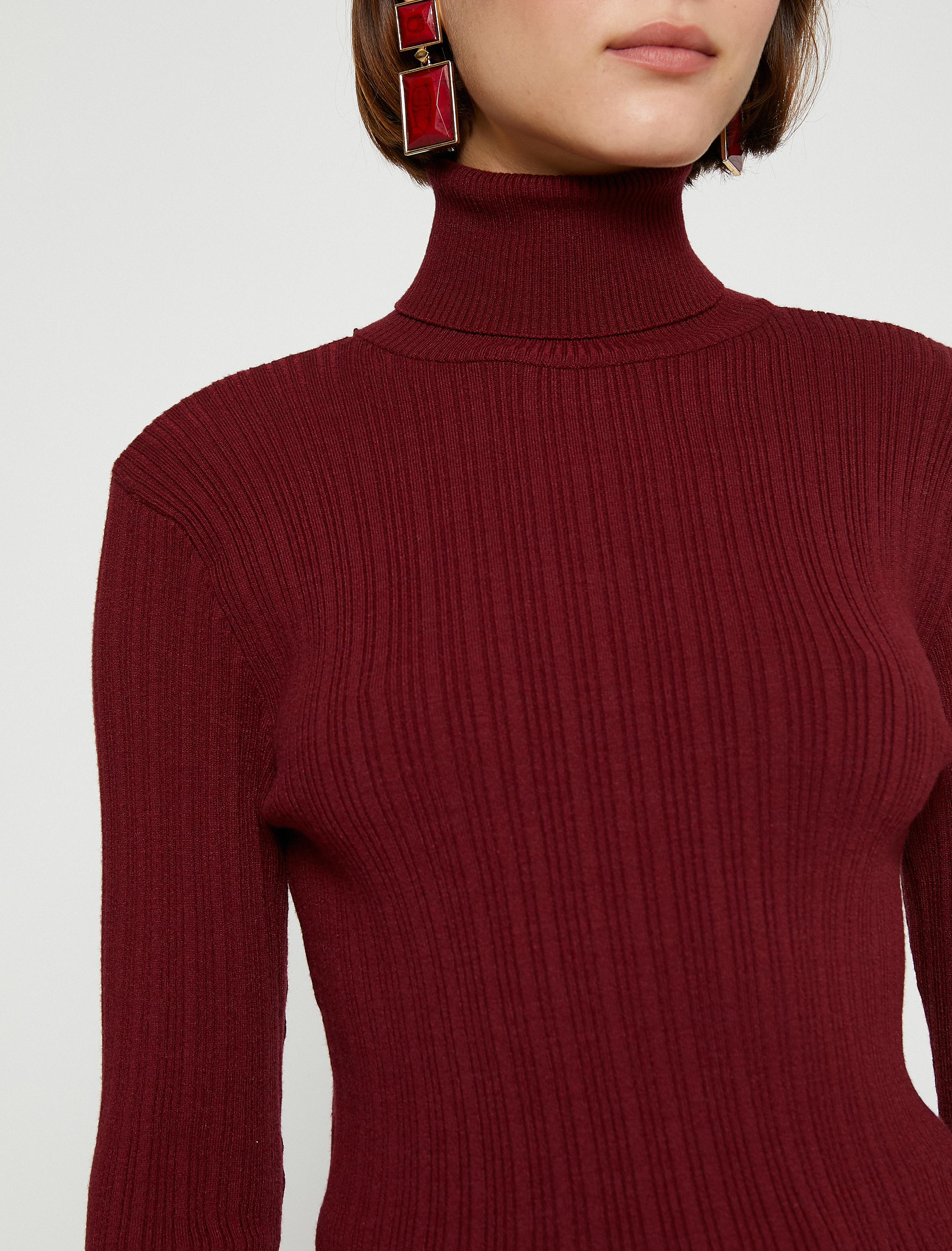   Ribanalı Boğazlı Kazak Triko