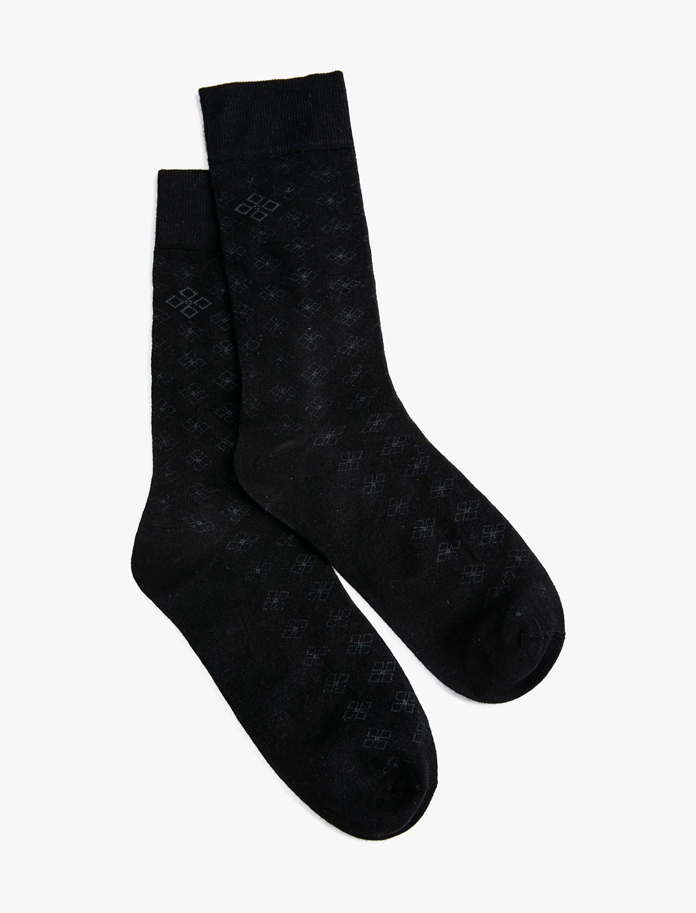  Erkek Basic Soket Çorap Geometrik Desenli