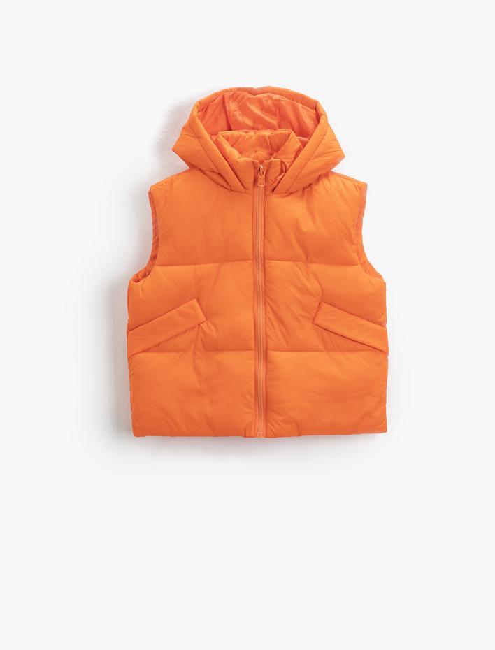 Kız Çocuk Basic Şişme Yelek Kapüşonlu