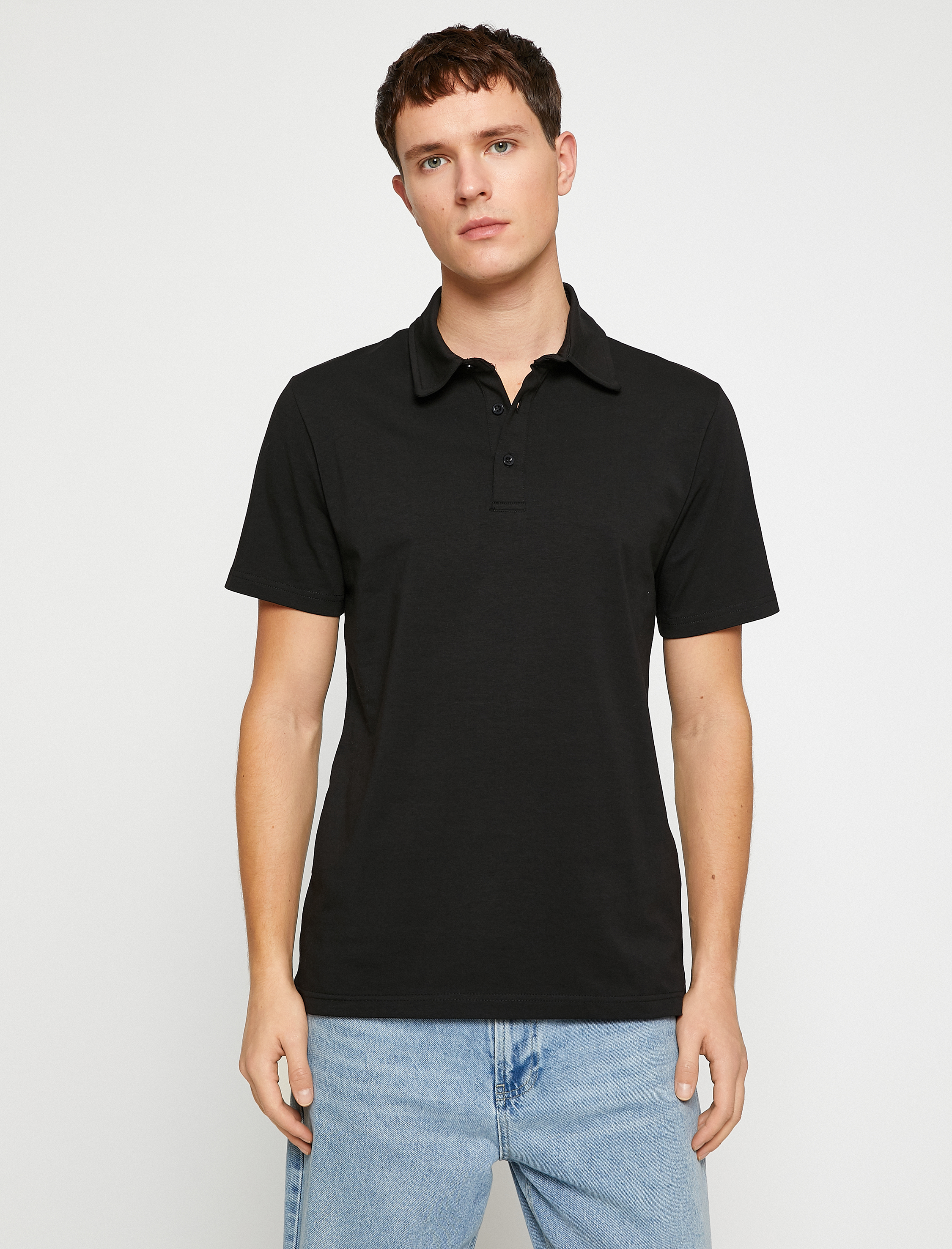   Basic Tişört Polo Yaka Pamuklu