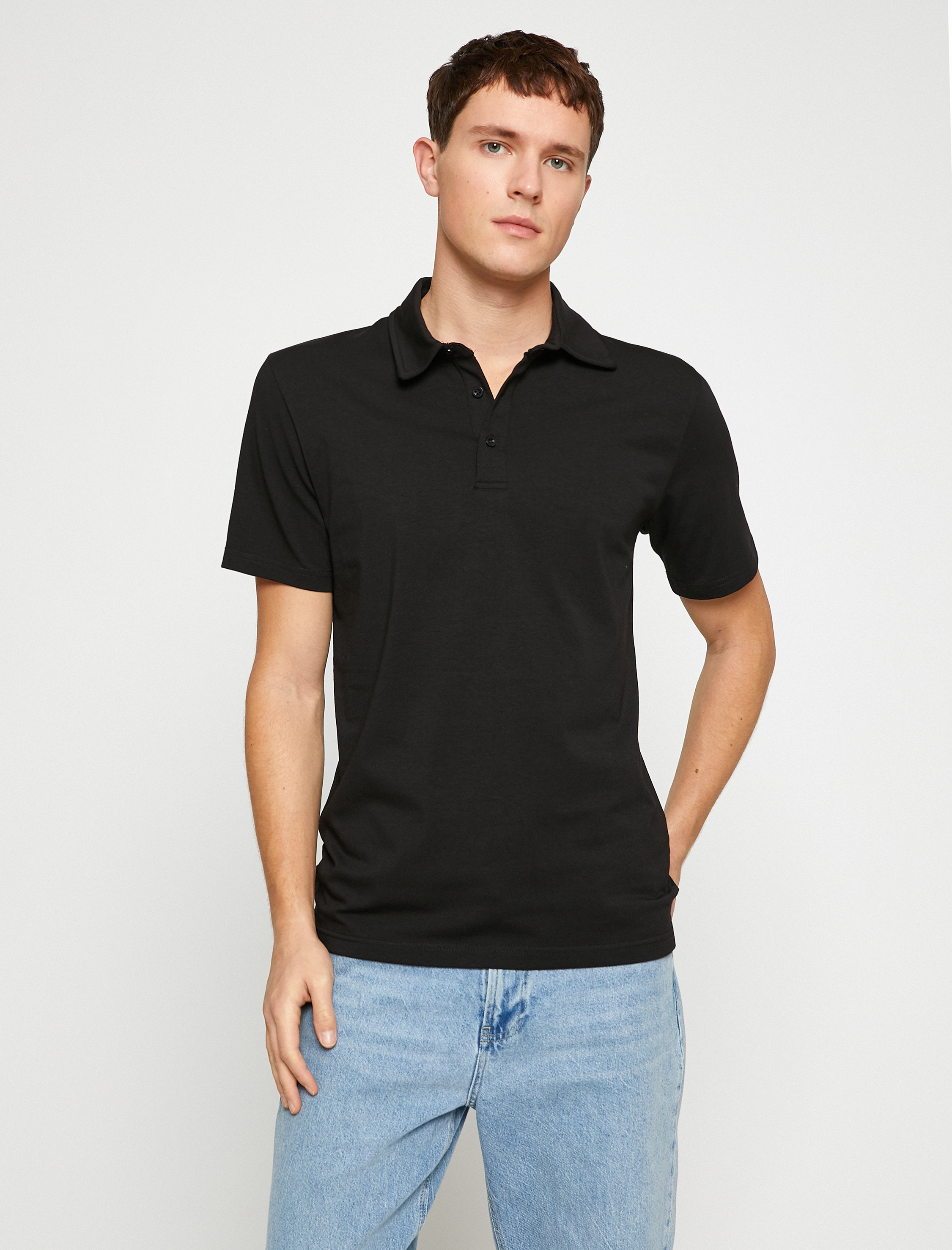   Basic Tişört Polo Yaka Pamuklu