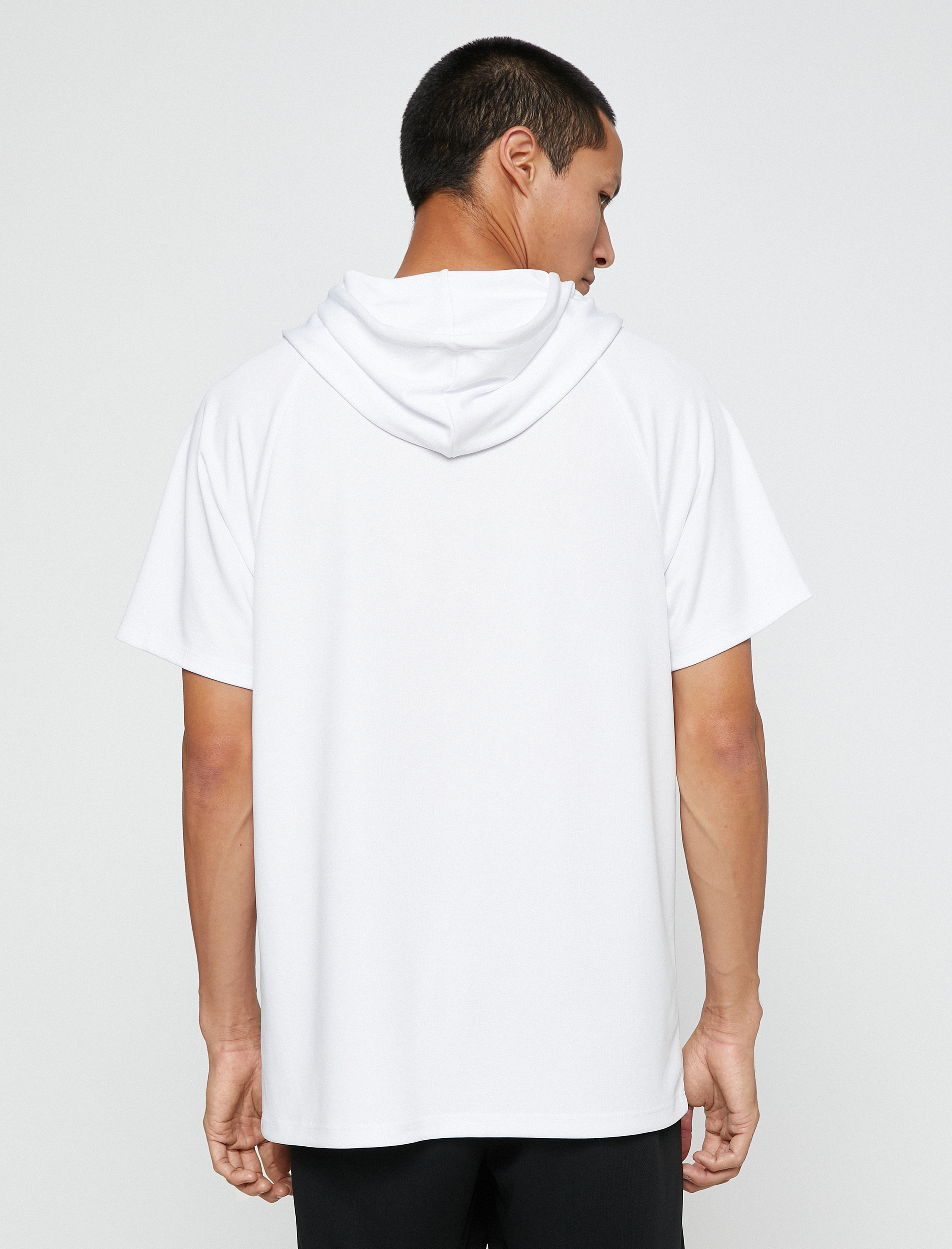   Basic Spor Tişört Kapşonlu Kısa Kollu Nefes Alan Kumaş